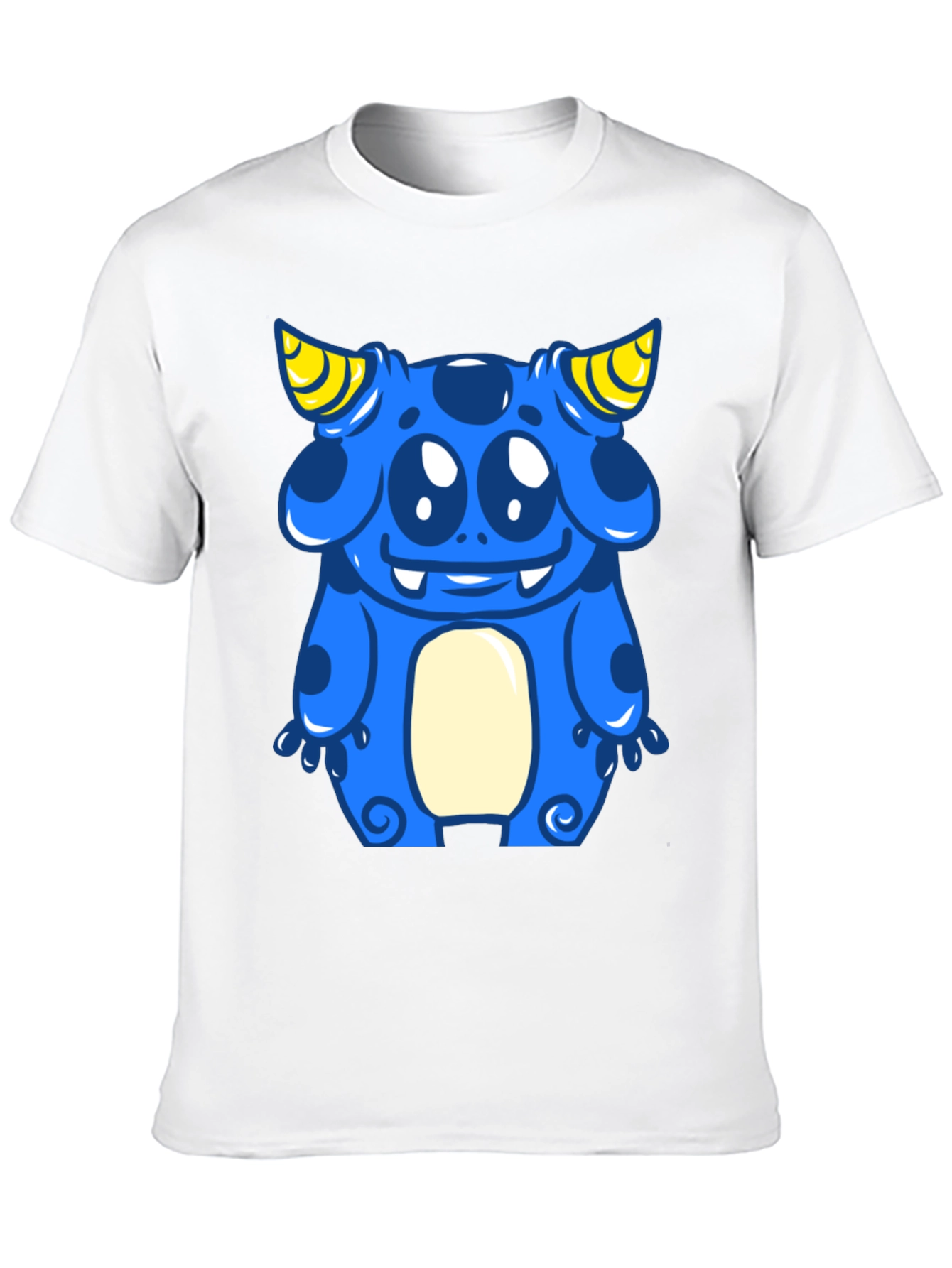 Blue Cartoon Monster Graphic Tee - Fun & Unique!