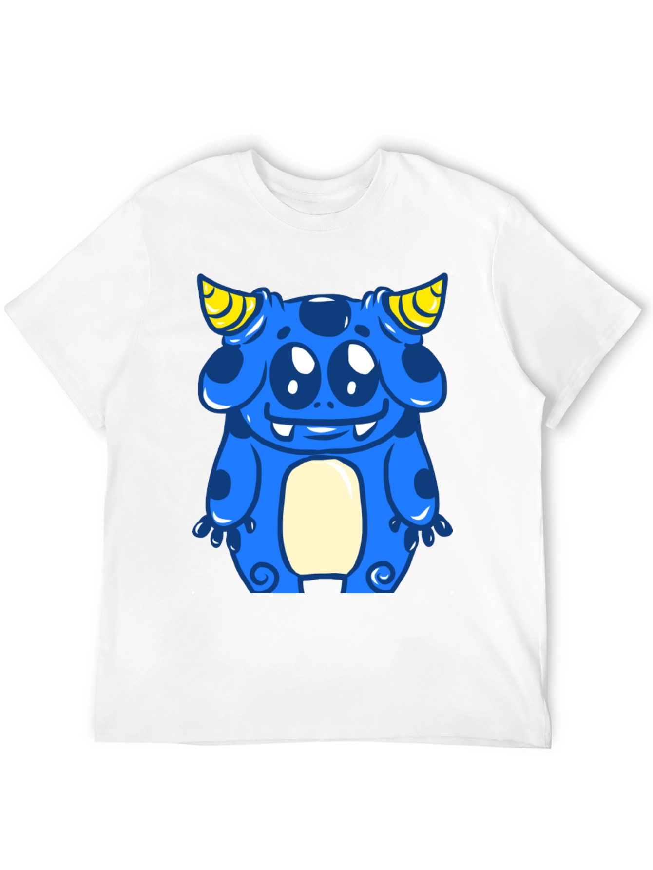 Blue Cartoon Monster Graphic Tee - Fun & Unique!