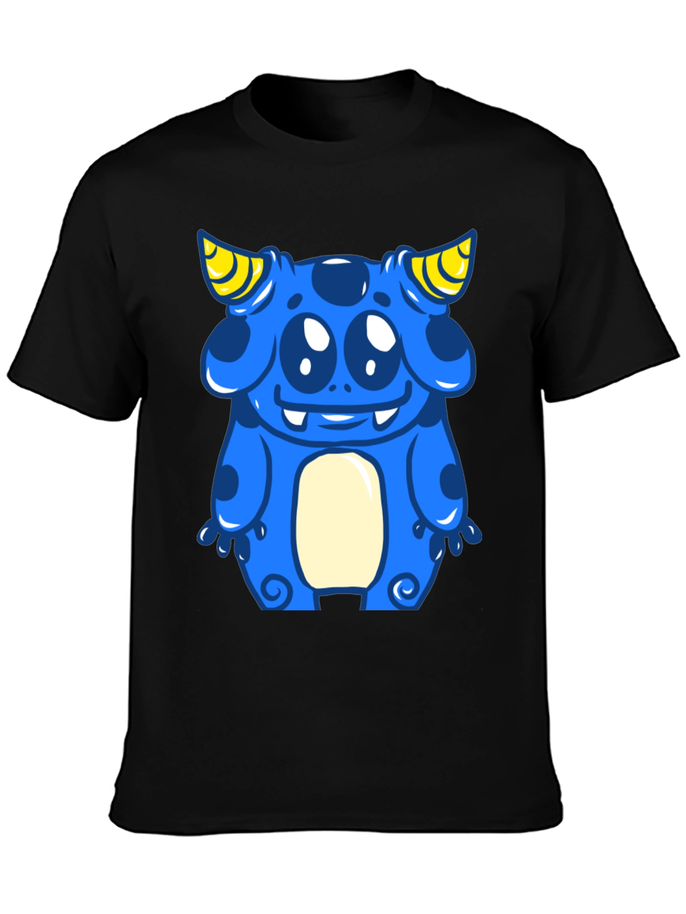 Blue Cartoon Monster Graphic Tee - Fun & Unique!