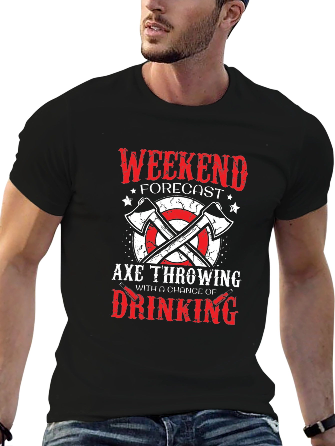 Axe Throwing Weekend Forecast Graphic Tee
