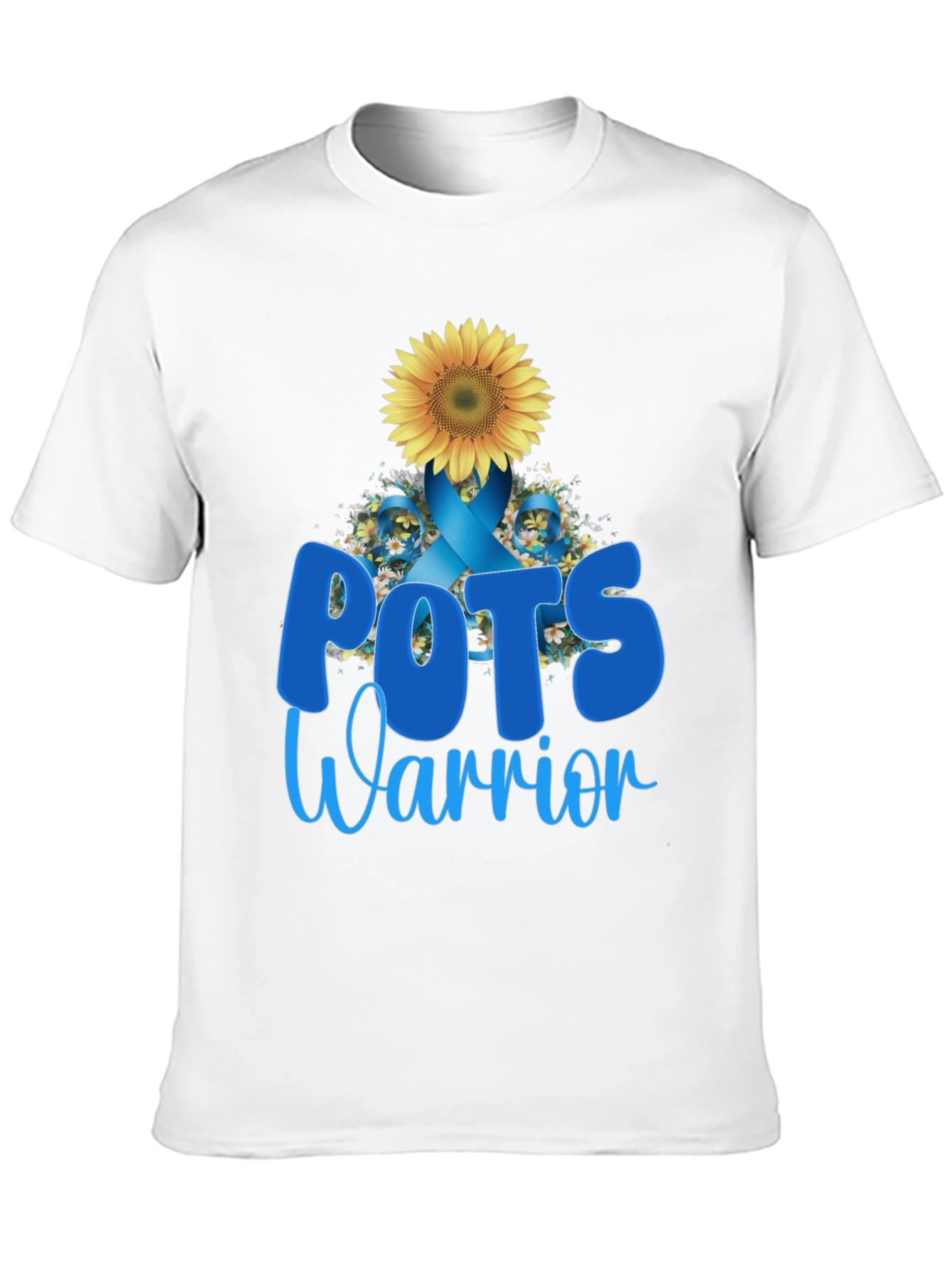 POTS Warrior Sunflower Ribbon Support T-Shirt