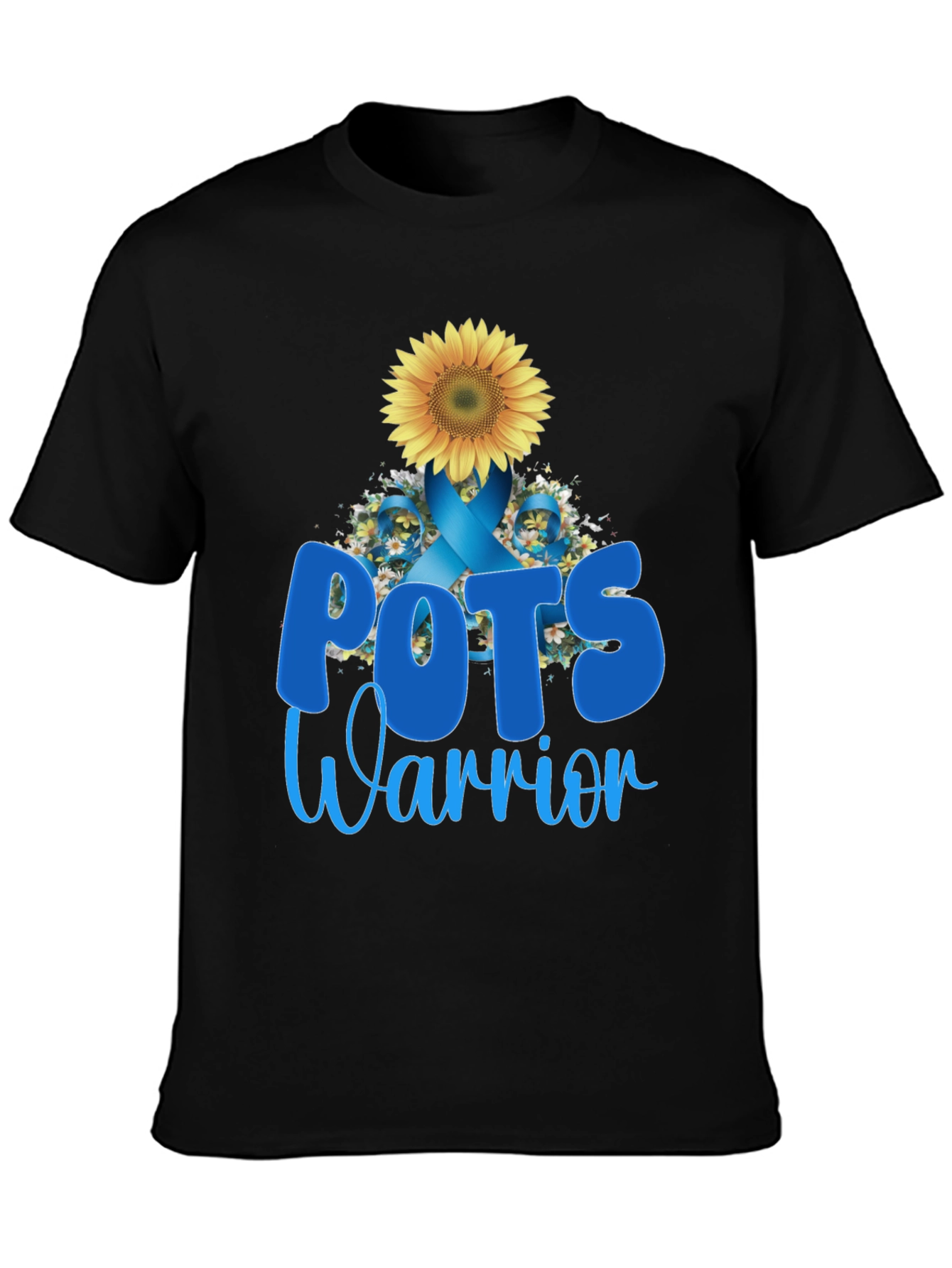 POTS Warrior Sunflower Ribbon Support T-Shirt