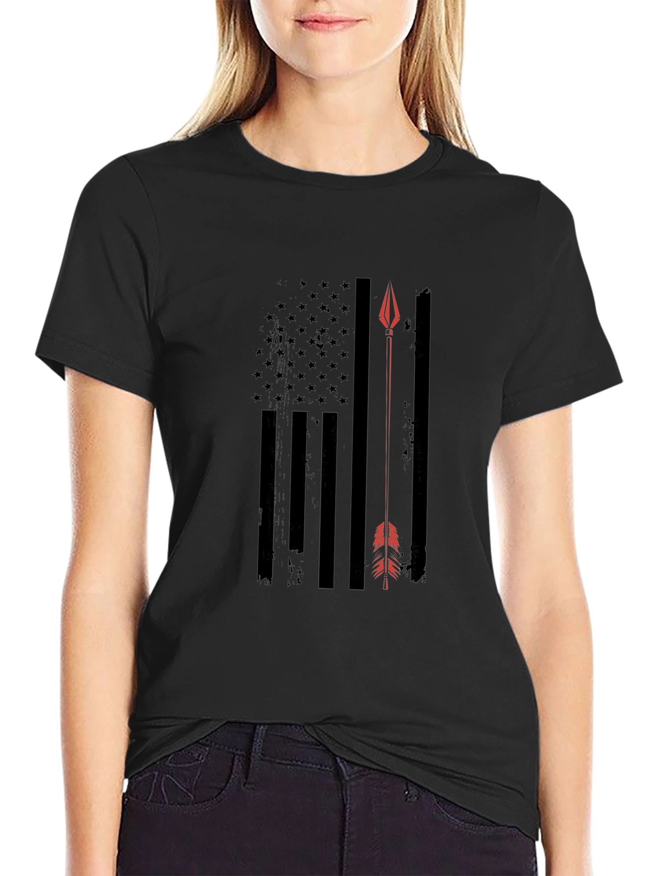 American Flag Arrow T-Shirt - Patriotic Design