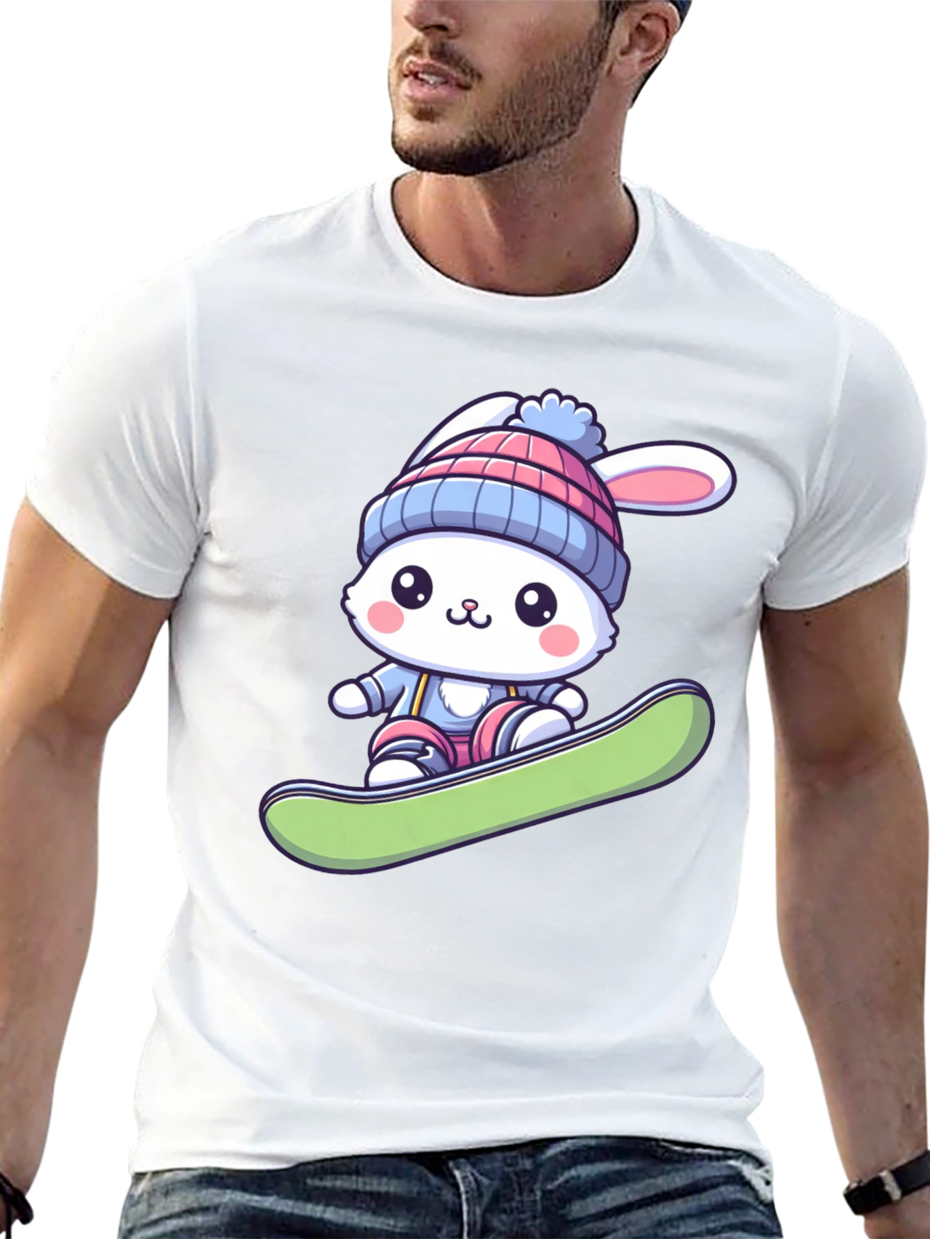 Bunny Snowboarder Graphic Tee