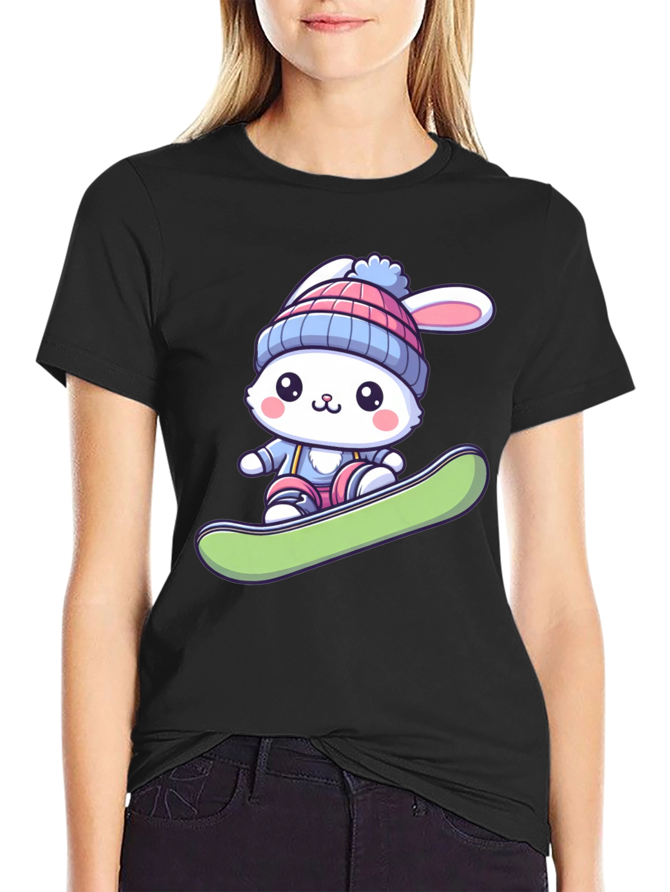 Bunny Snowboarder Graphic Tee