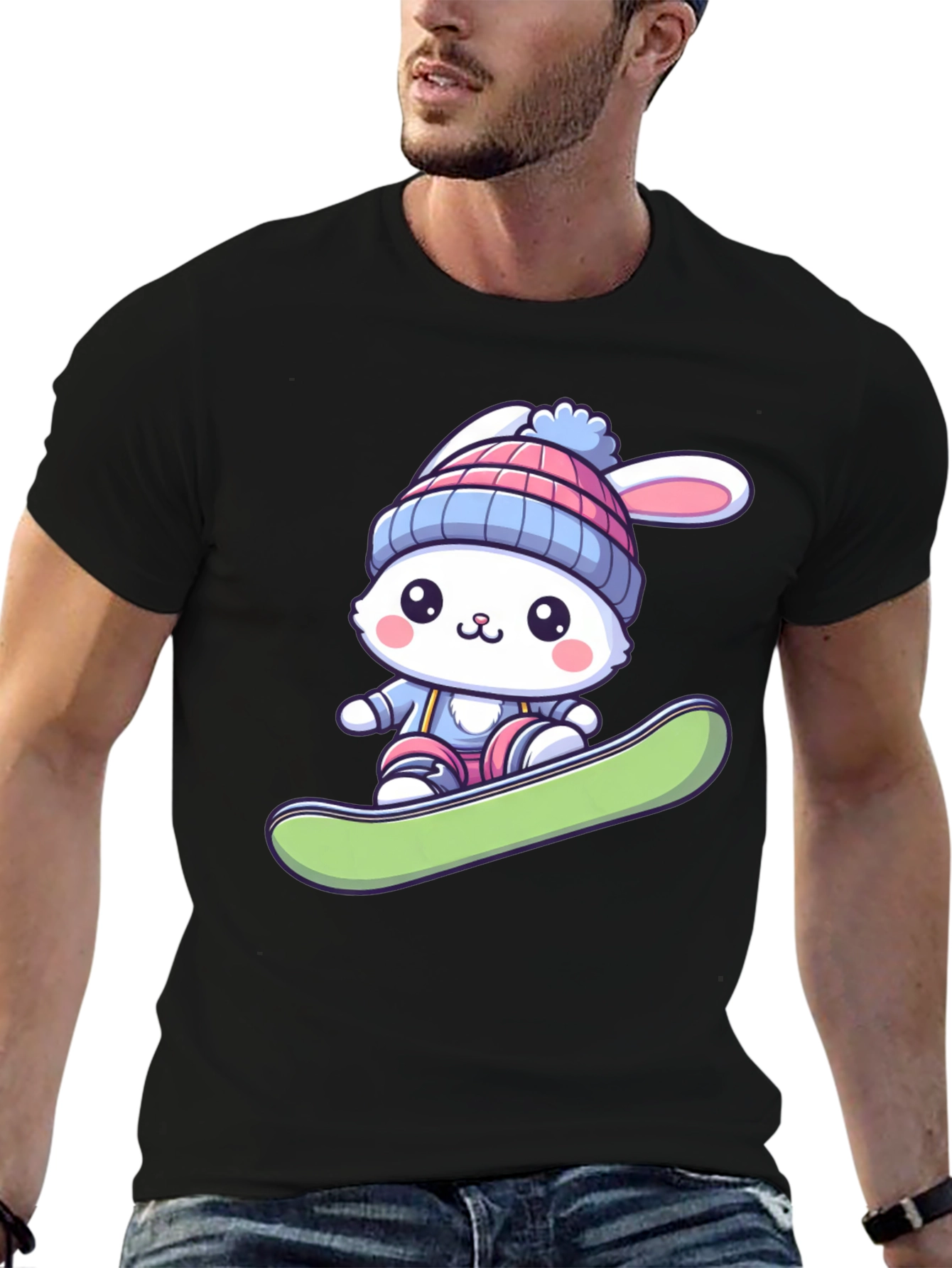 Bunny Snowboarder Graphic Tee