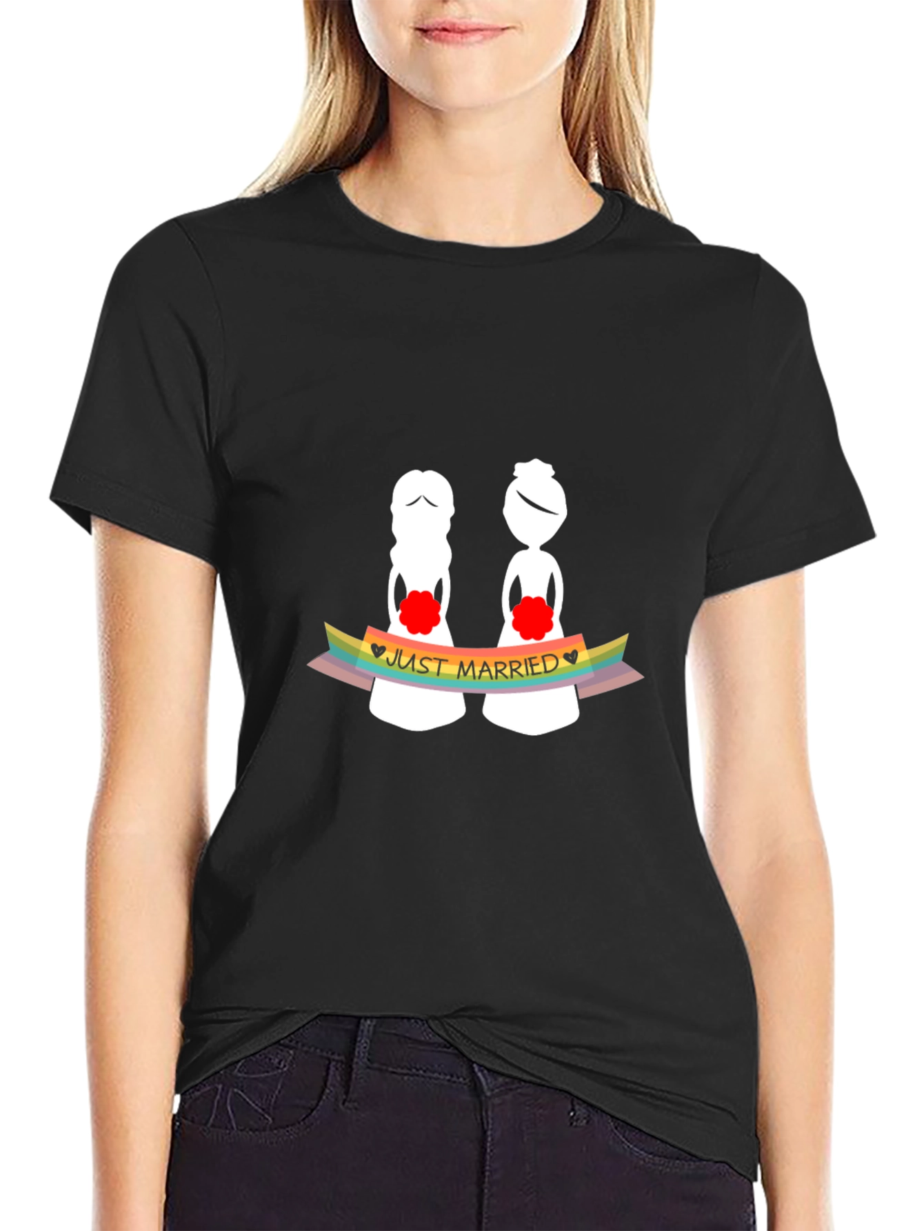 Just Married Lesbian T-Shirt - LGBTQ Pride