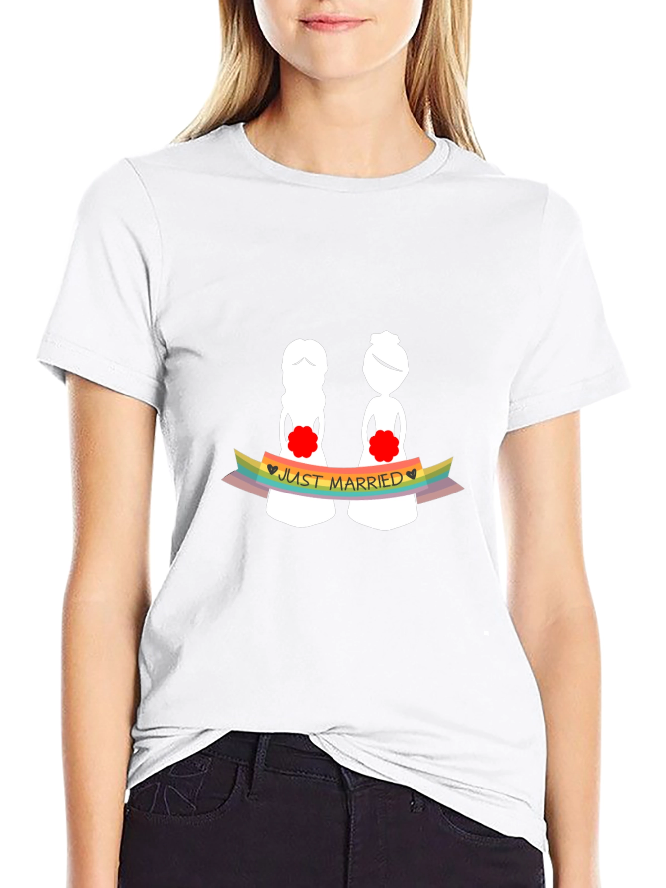 Just Married Lesbian T-Shirt - LGBTQ Pride
