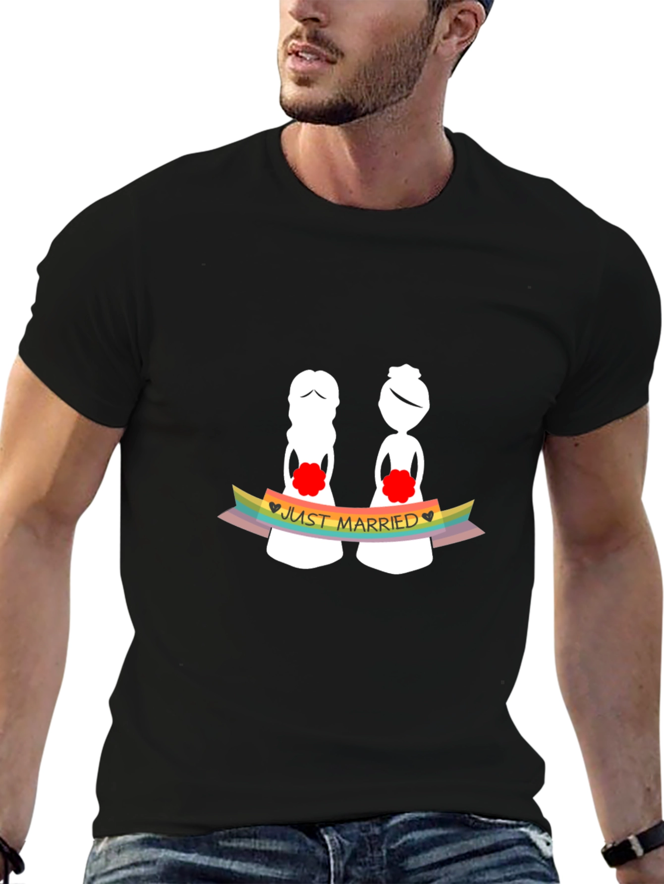 Just Married Lesbian T-Shirt - LGBTQ Pride