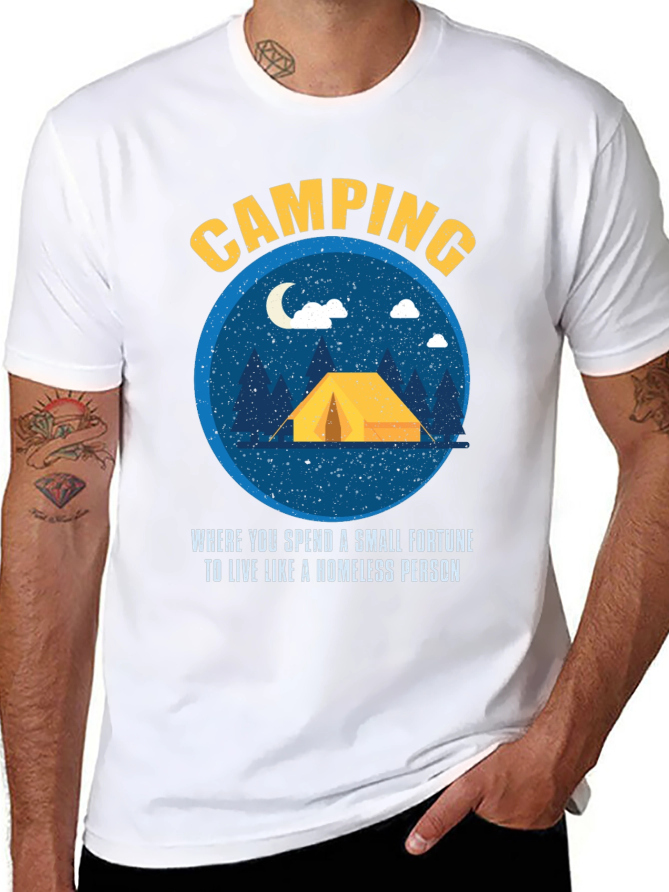 Camping Fortune Funny Graphic T-Shirt