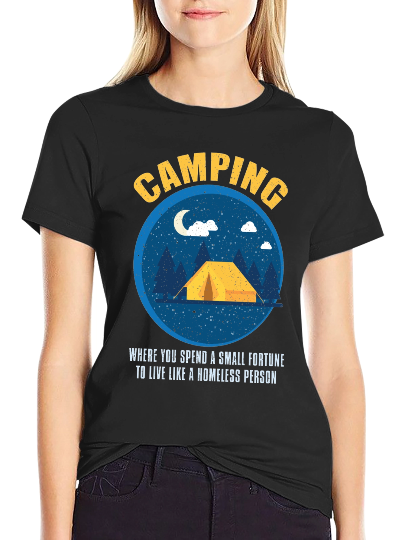 Camping Fortune Funny Graphic T-Shirt