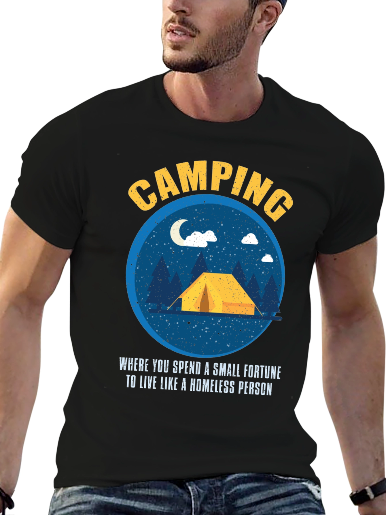 Camping Fortune Funny Graphic T-Shirt