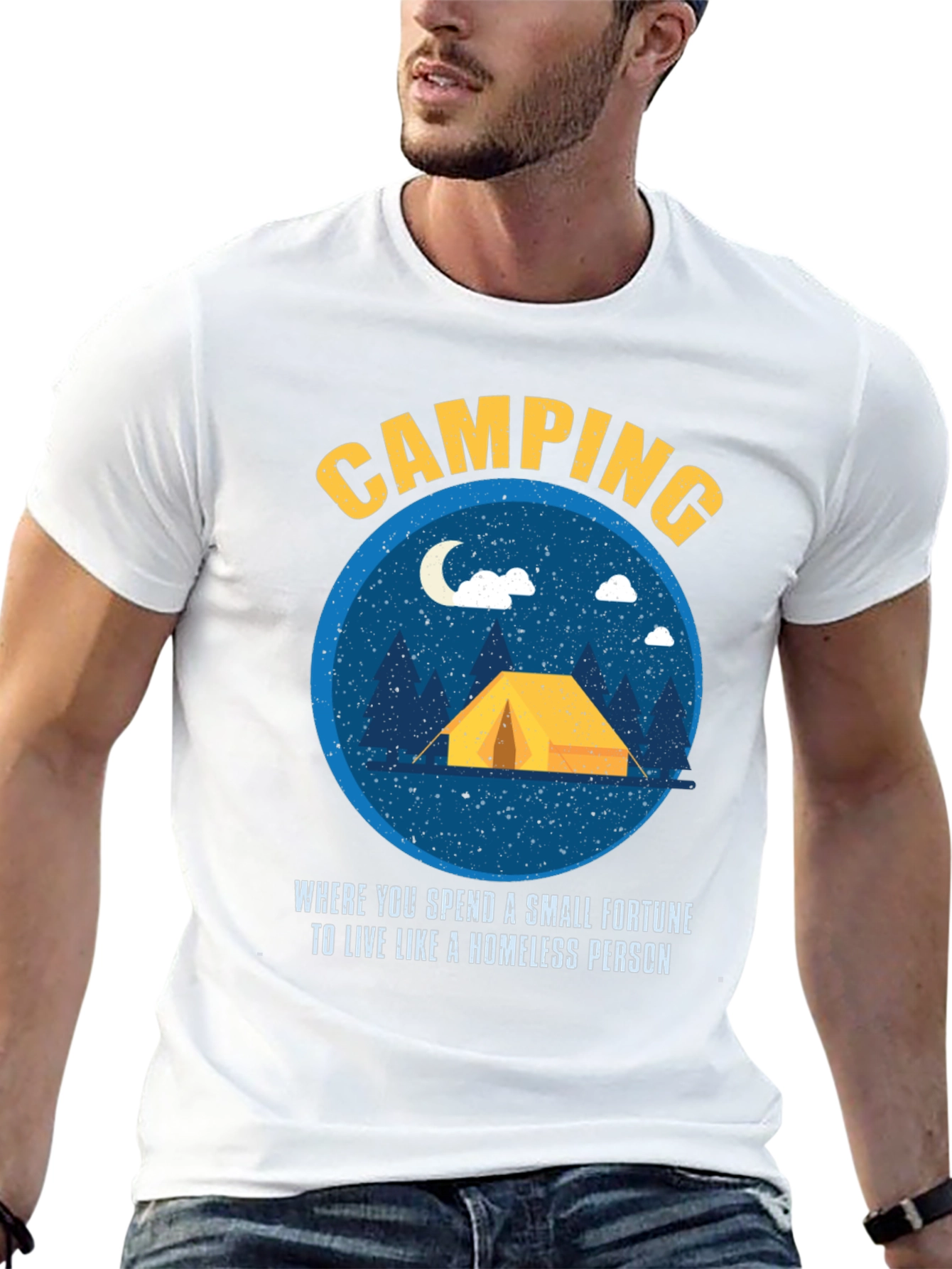 Camping Fortune Funny Graphic T-Shirt
