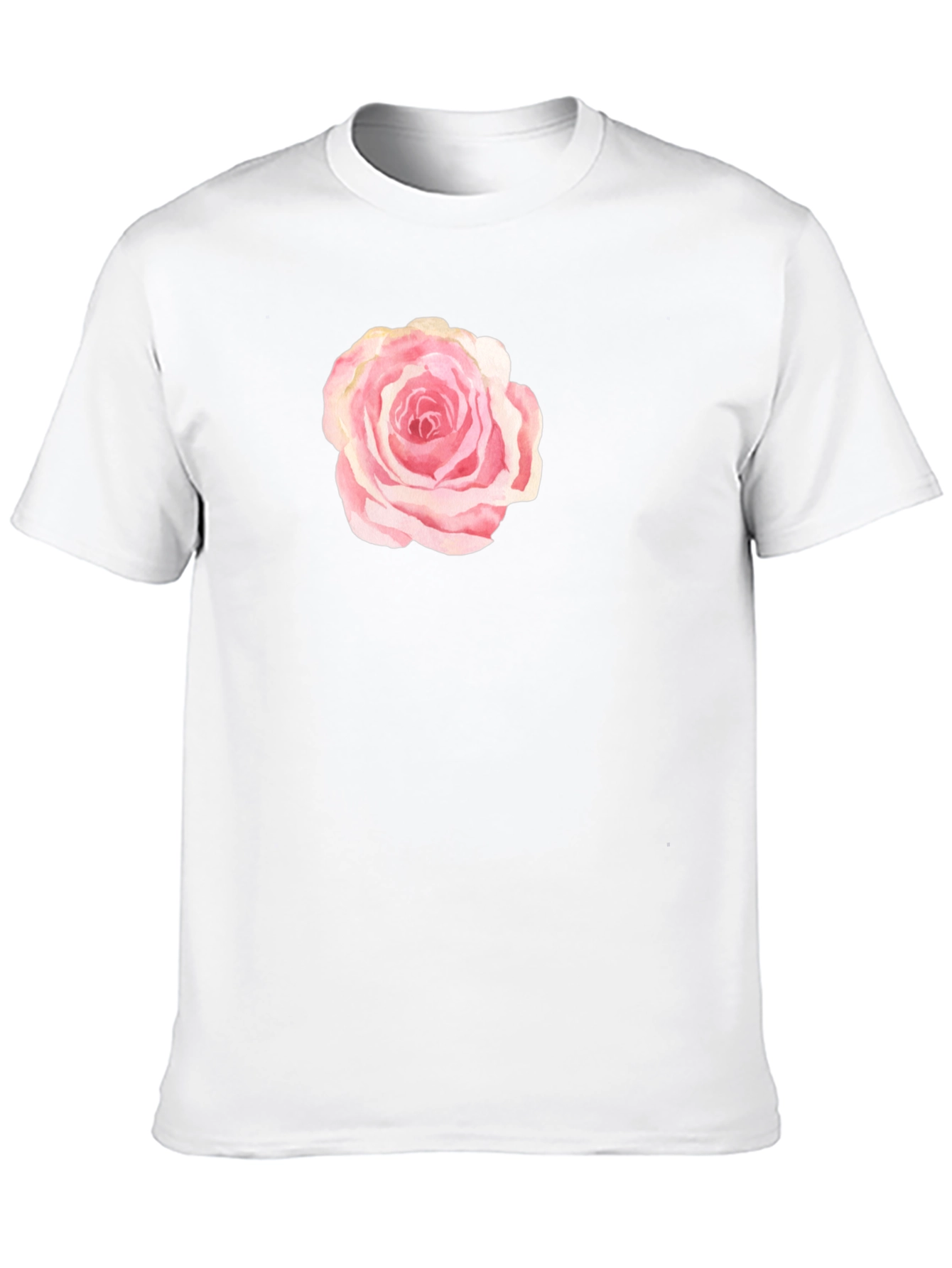 Black T-Shirt with Pink Rose Graphic