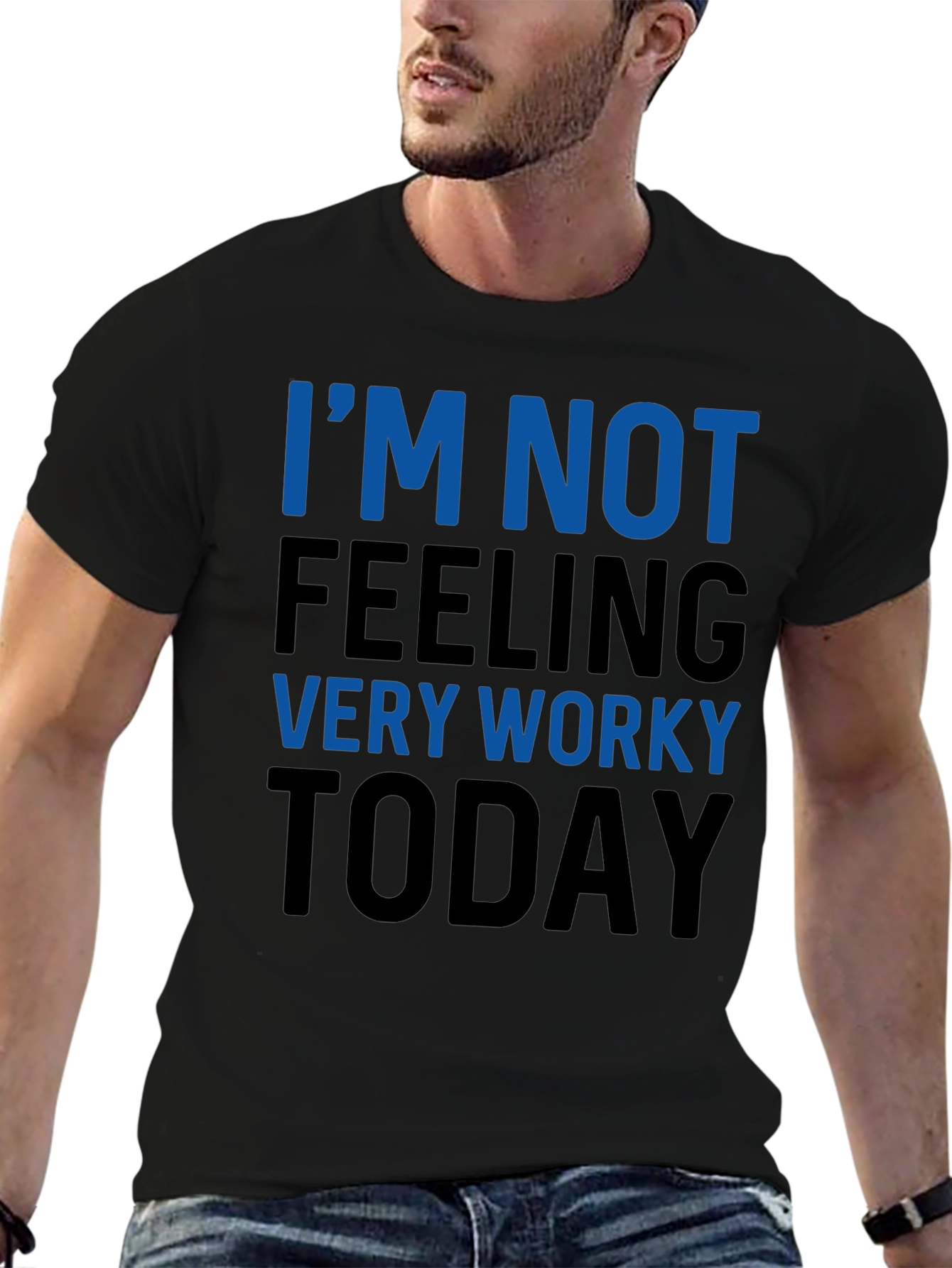 Funny Not Feeling Worky Graphic Tee - Black
