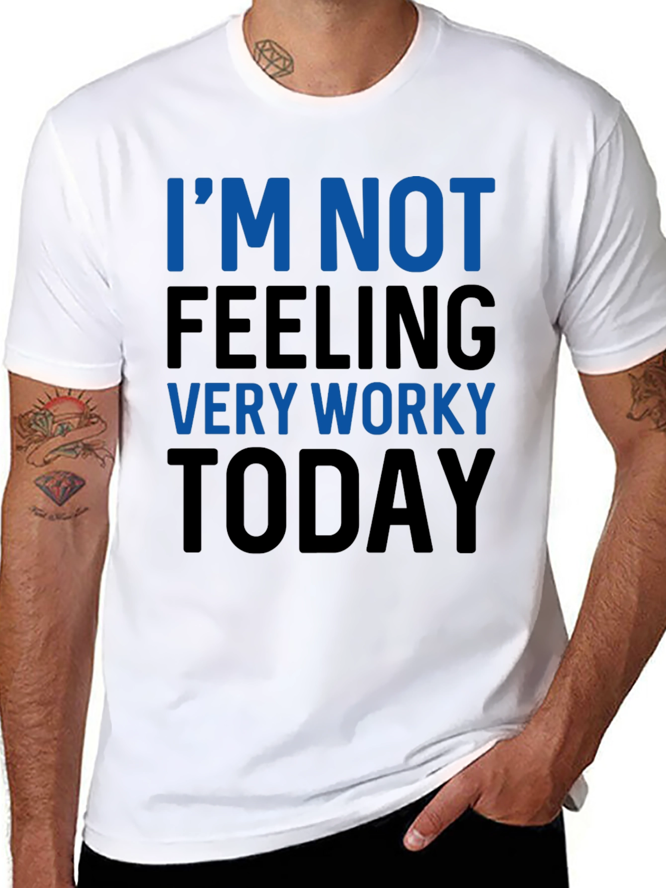 Funny Not Feeling Worky Graphic Tee - Black