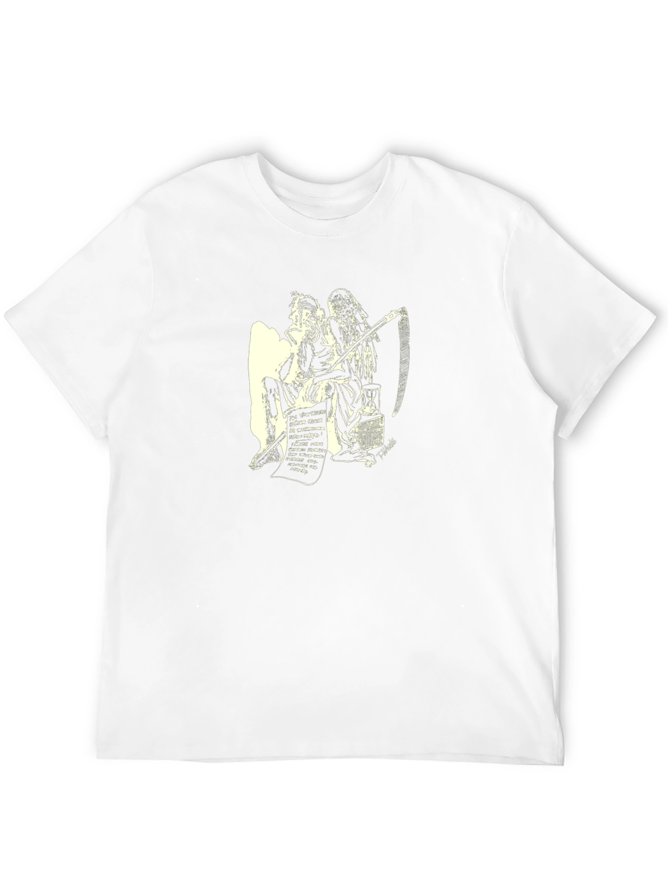 Philosophical Grim Reaper Graphic Tee - Black Cotton T-Shirt