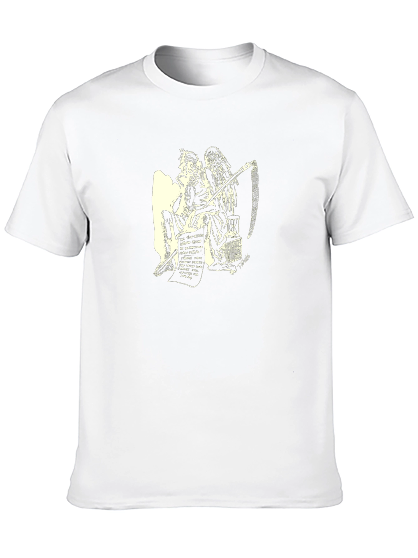 Philosophical Grim Reaper Graphic Tee - Black Cotton T-Shirt
