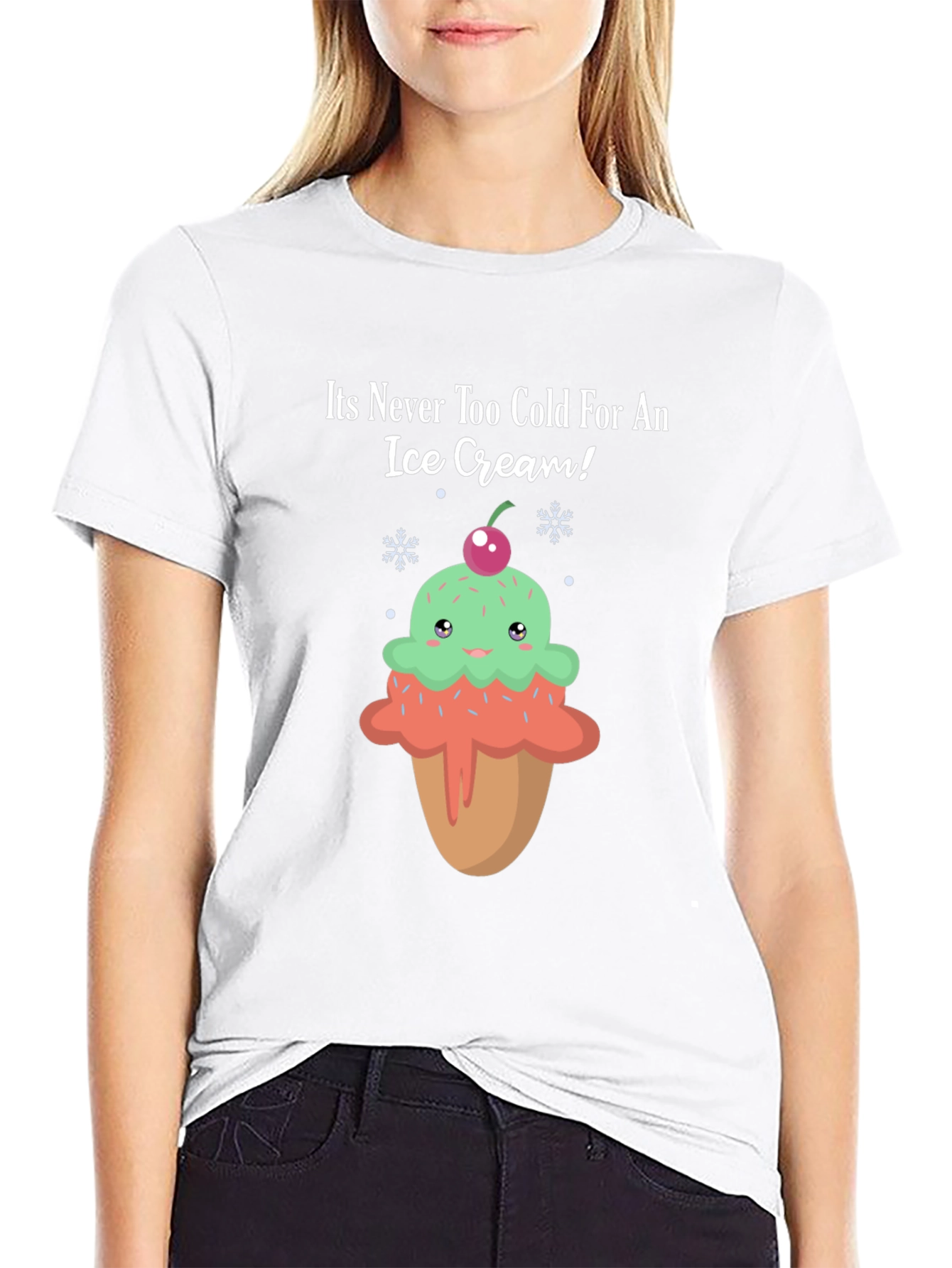 Funny Ice Cream T-Shirt - Never Too Cold!