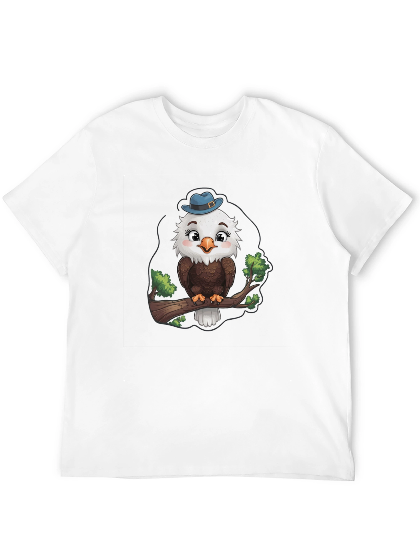 Cartoon Eagle Graphic Print Mens T-Shirt