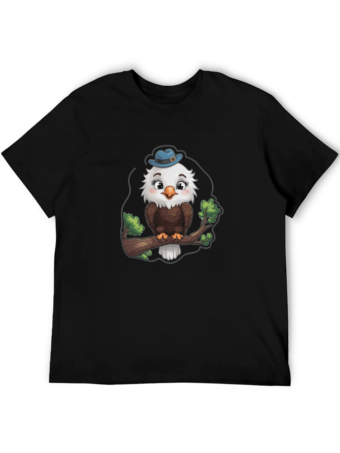 Cartoon Eagle Graphic Print Mens T-Shirt