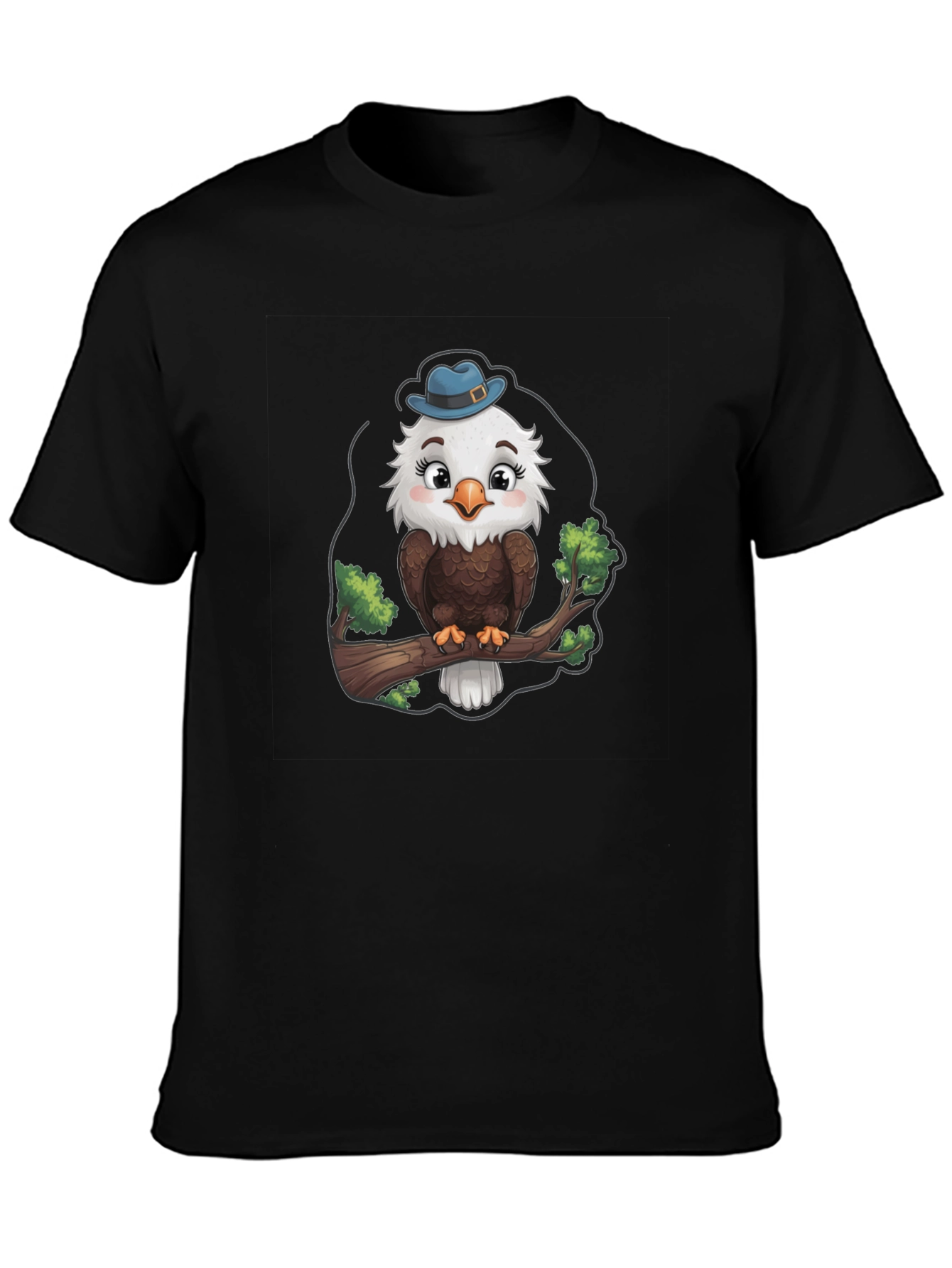 Cartoon Eagle Graphic Print Mens T-Shirt