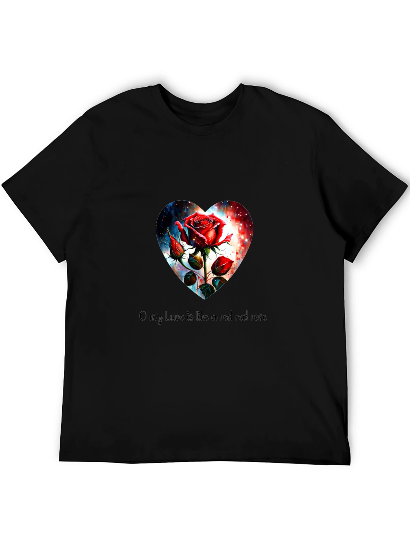 Romantic Rose Heart Graphic Tee