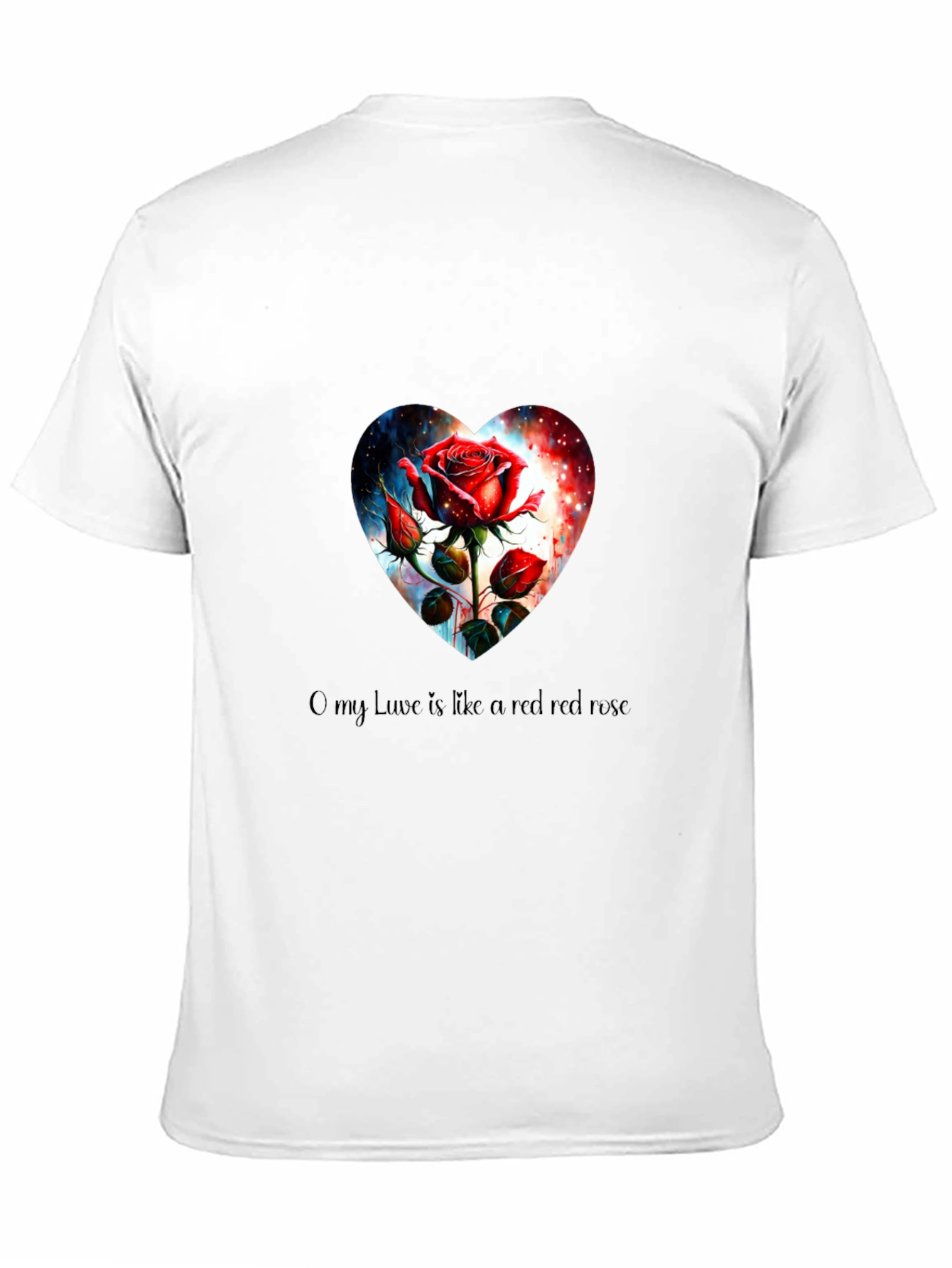 Romantic Rose Heart Graphic Tee