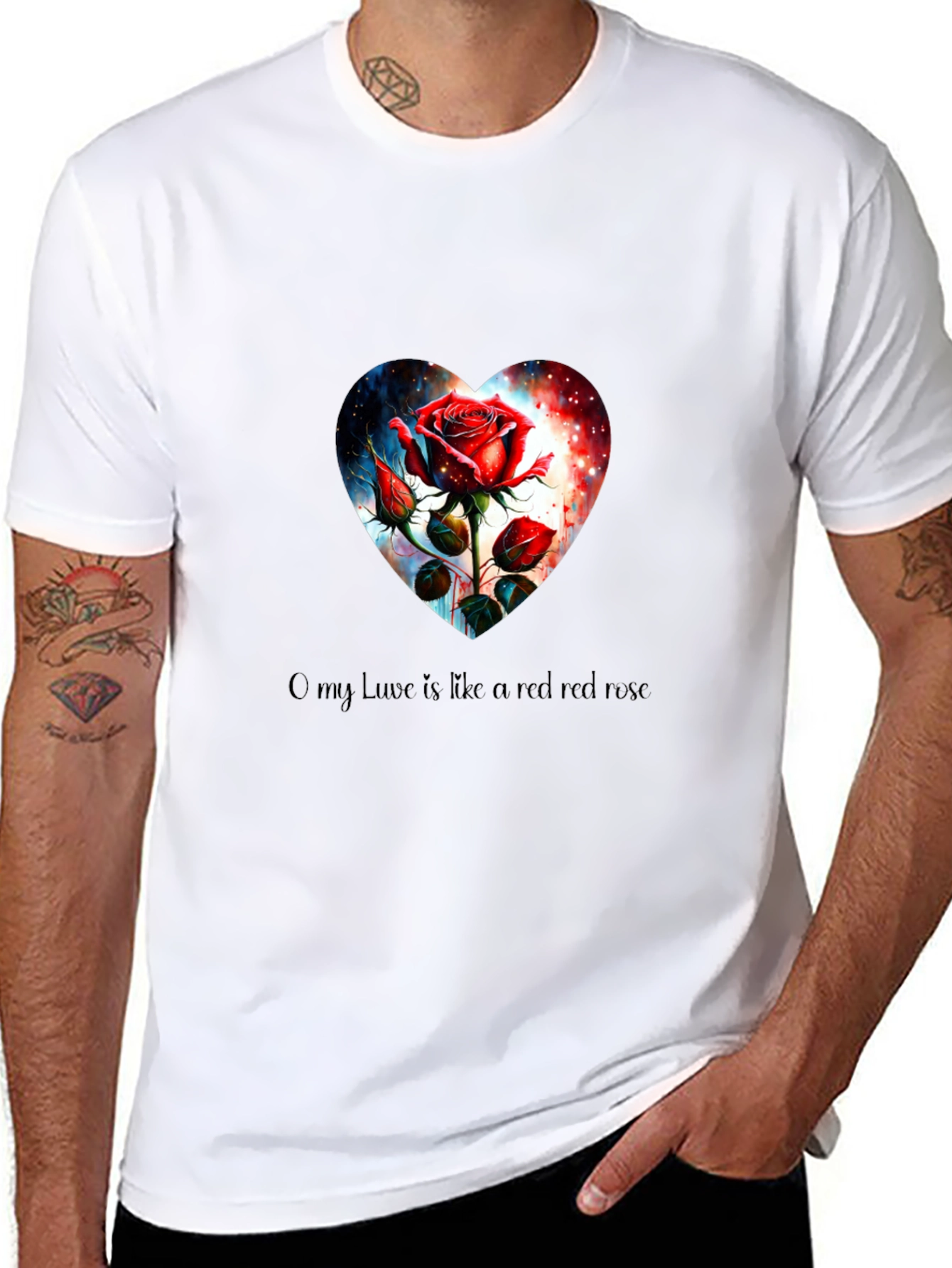 Romantic Rose Heart Graphic Tee