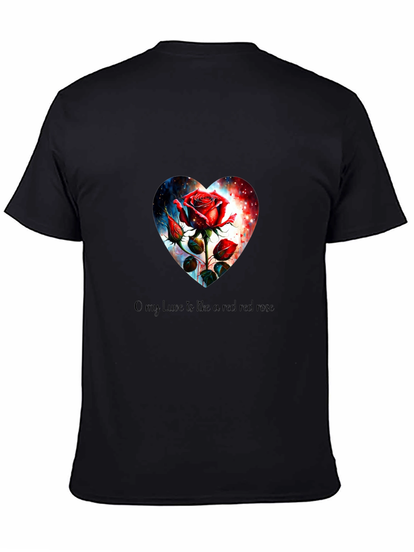 Romantic Rose Heart Graphic Tee