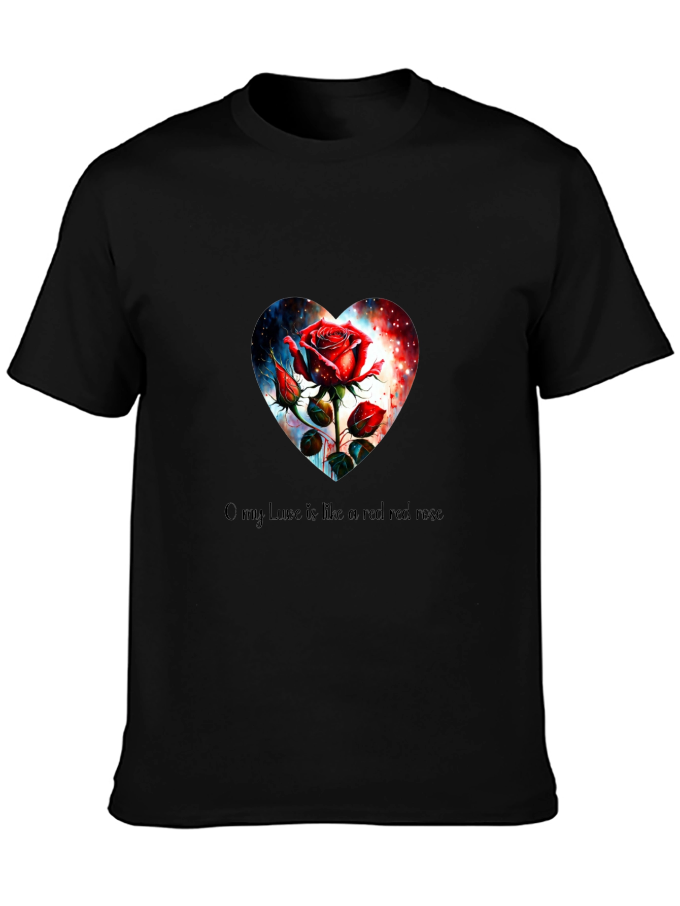 Romantic Rose Heart Graphic Tee