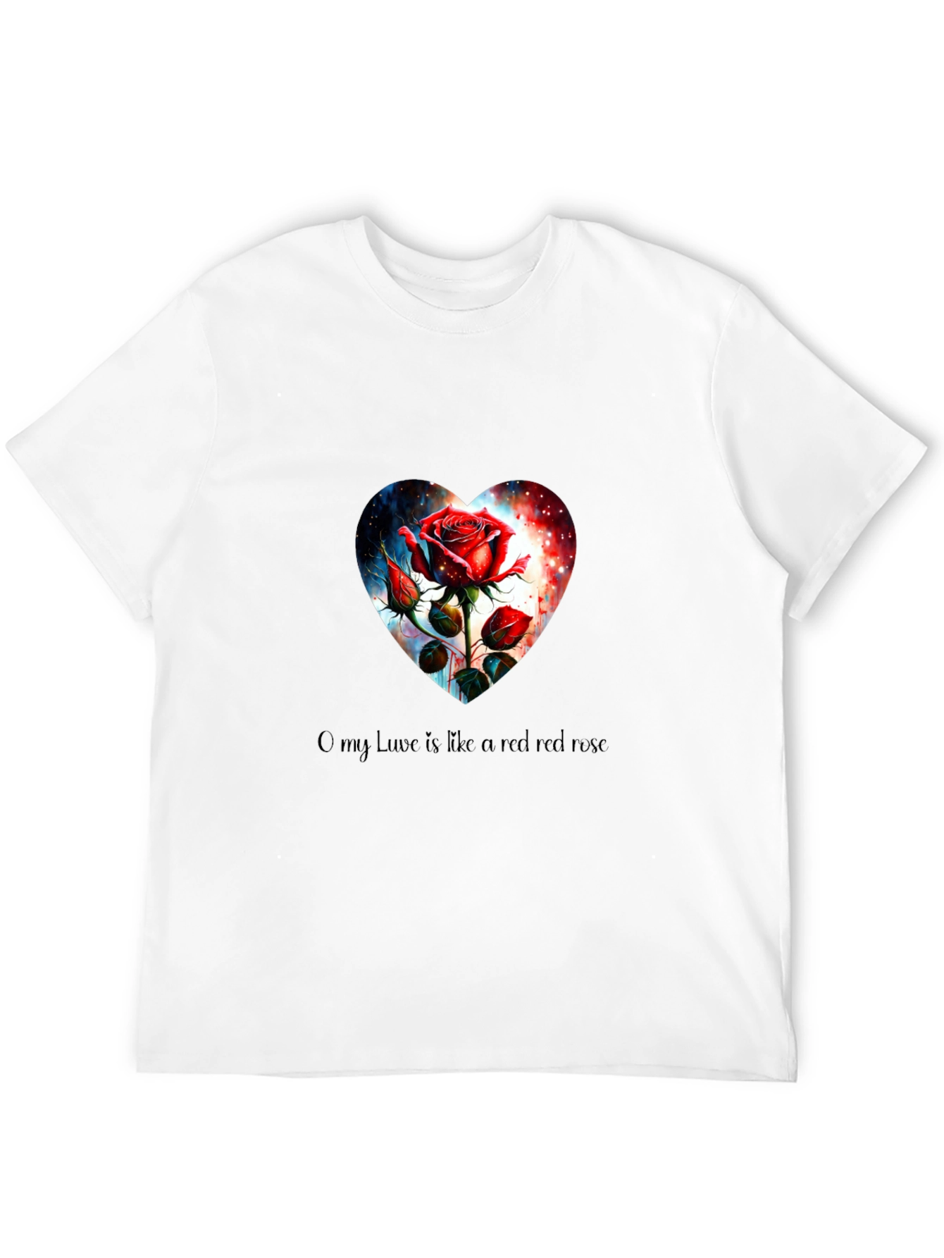 Romantic Rose Heart Graphic Tee