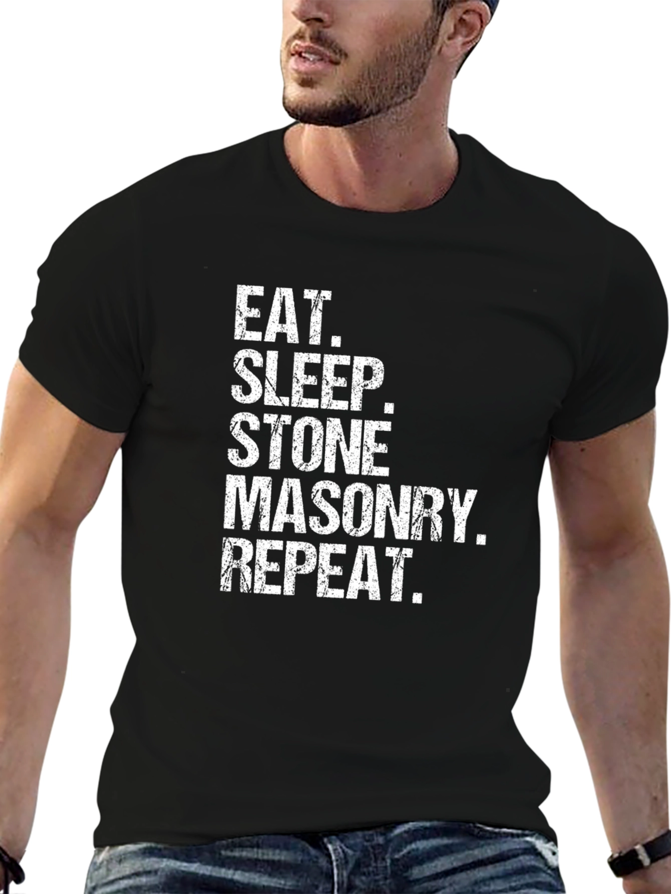 Eat Sleep Stone Masonry Repeat Graphic Tee