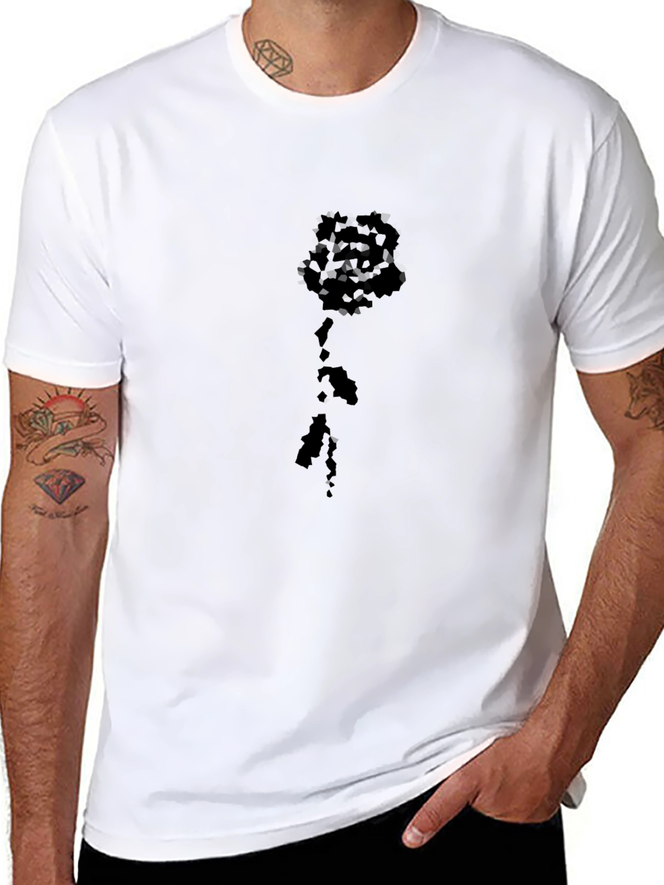 Black Rose Graphic Tee - Stylish & Comfortable