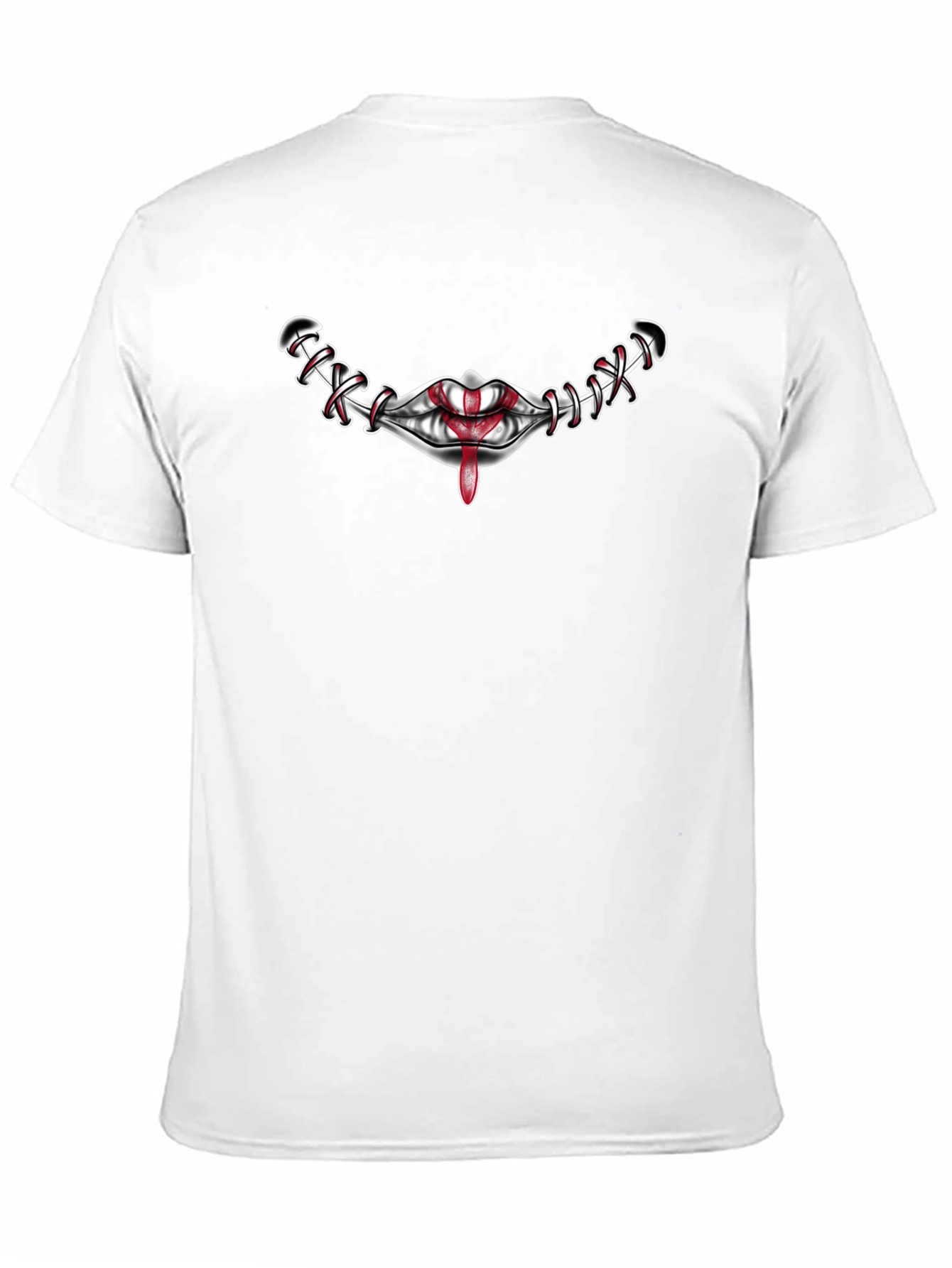 Stitched Smile Graphic Tee - Mens Black T-Shirt