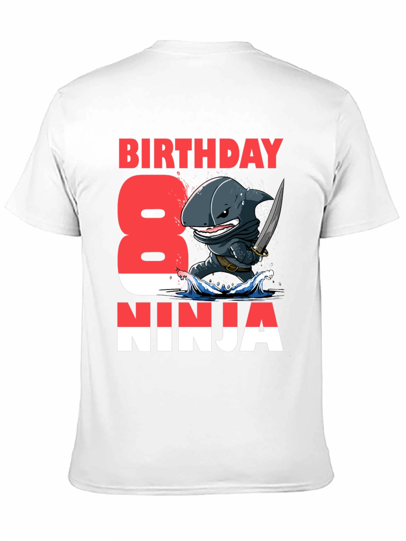 Birthday Shark Ninja T-Shirt - 8th Birthday