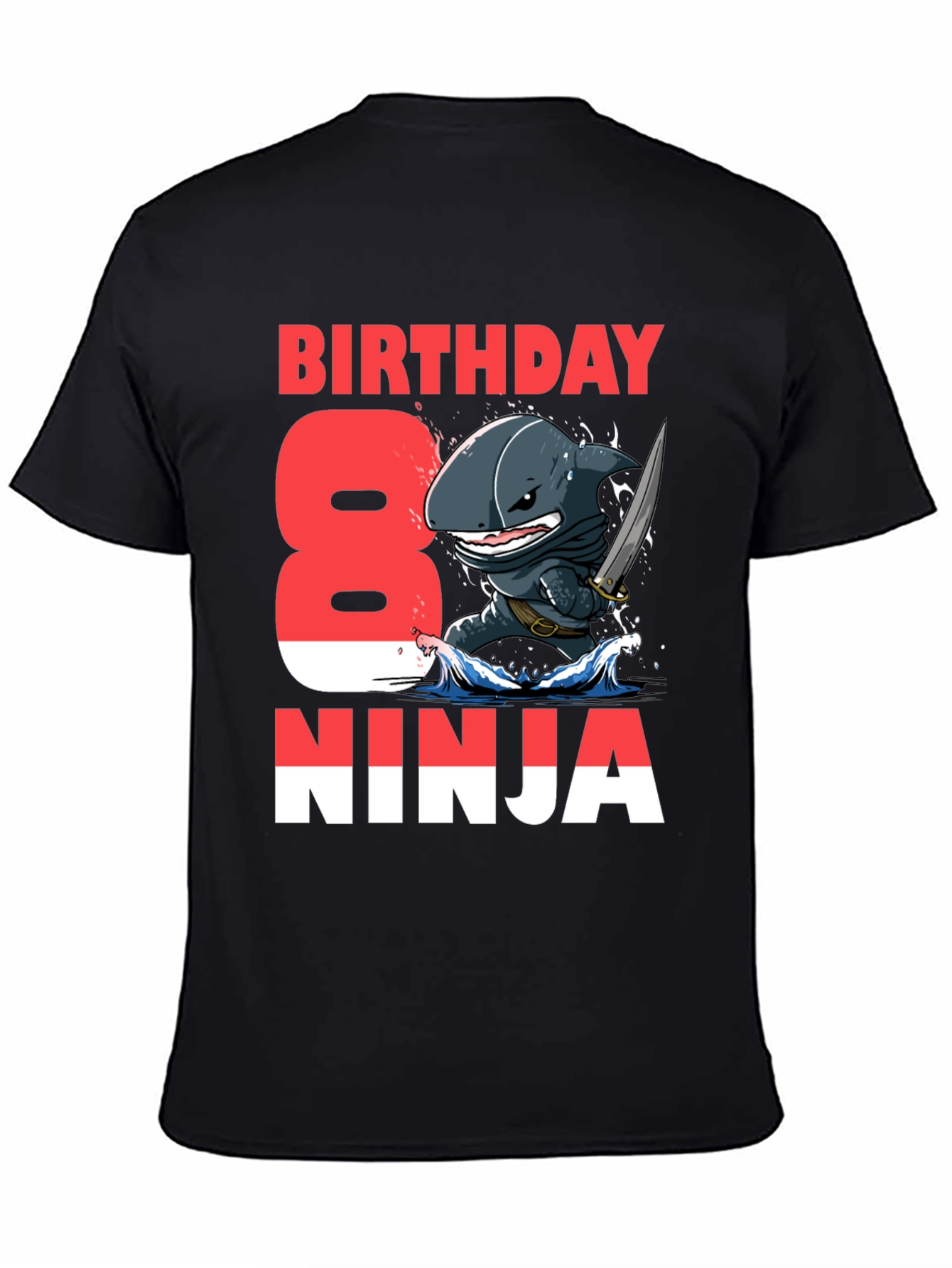 Birthday Shark Ninja T-Shirt - 8th Birthday