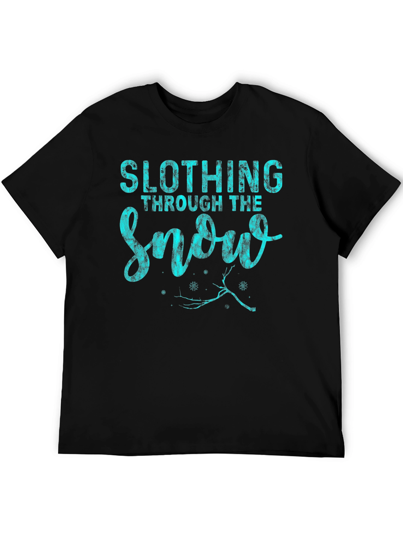 Slothing Through the Snow Mens Graphic T-Shirt