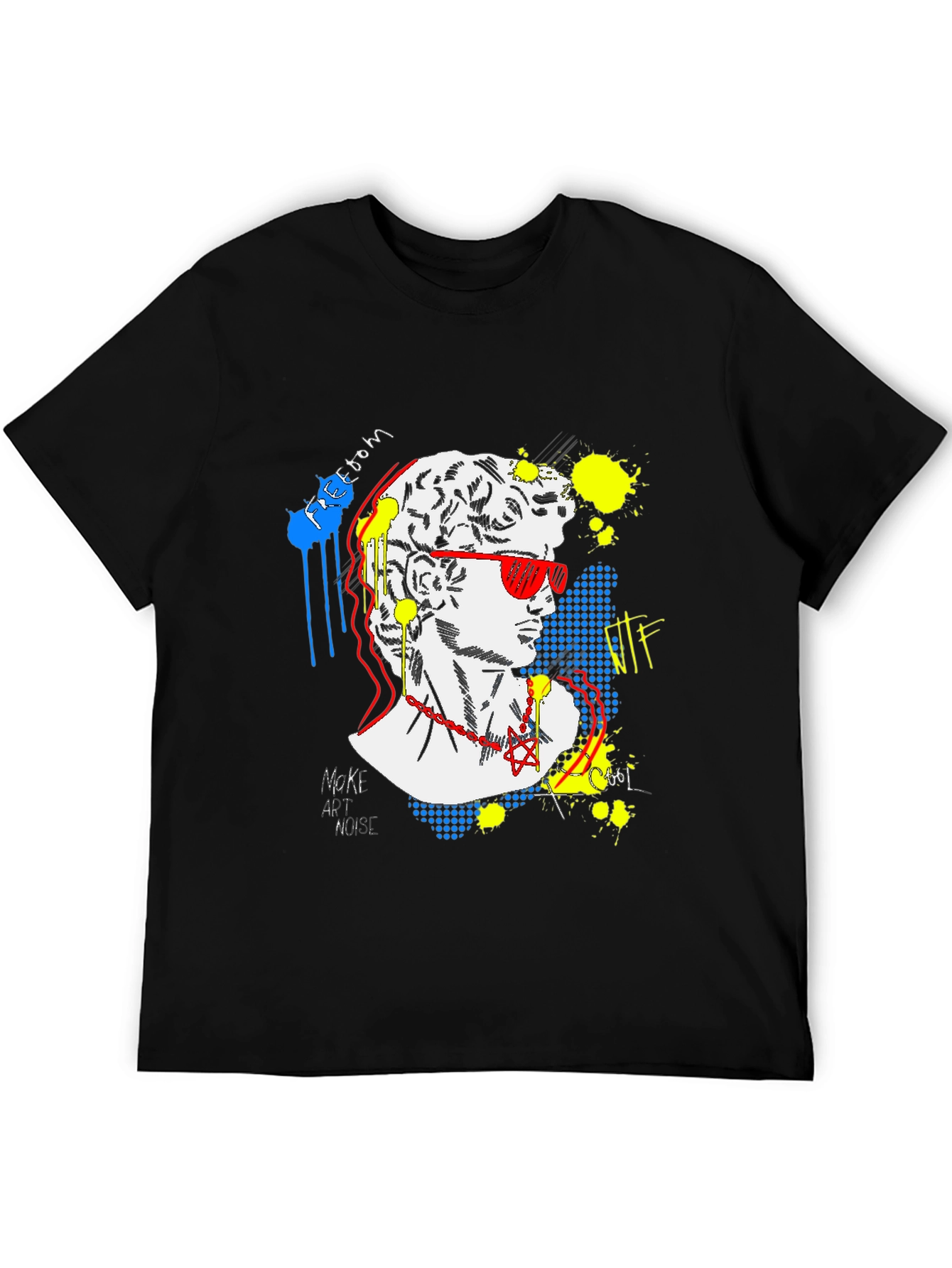 Pop Art David Graphic Tee - Unisex Black T-Shirt