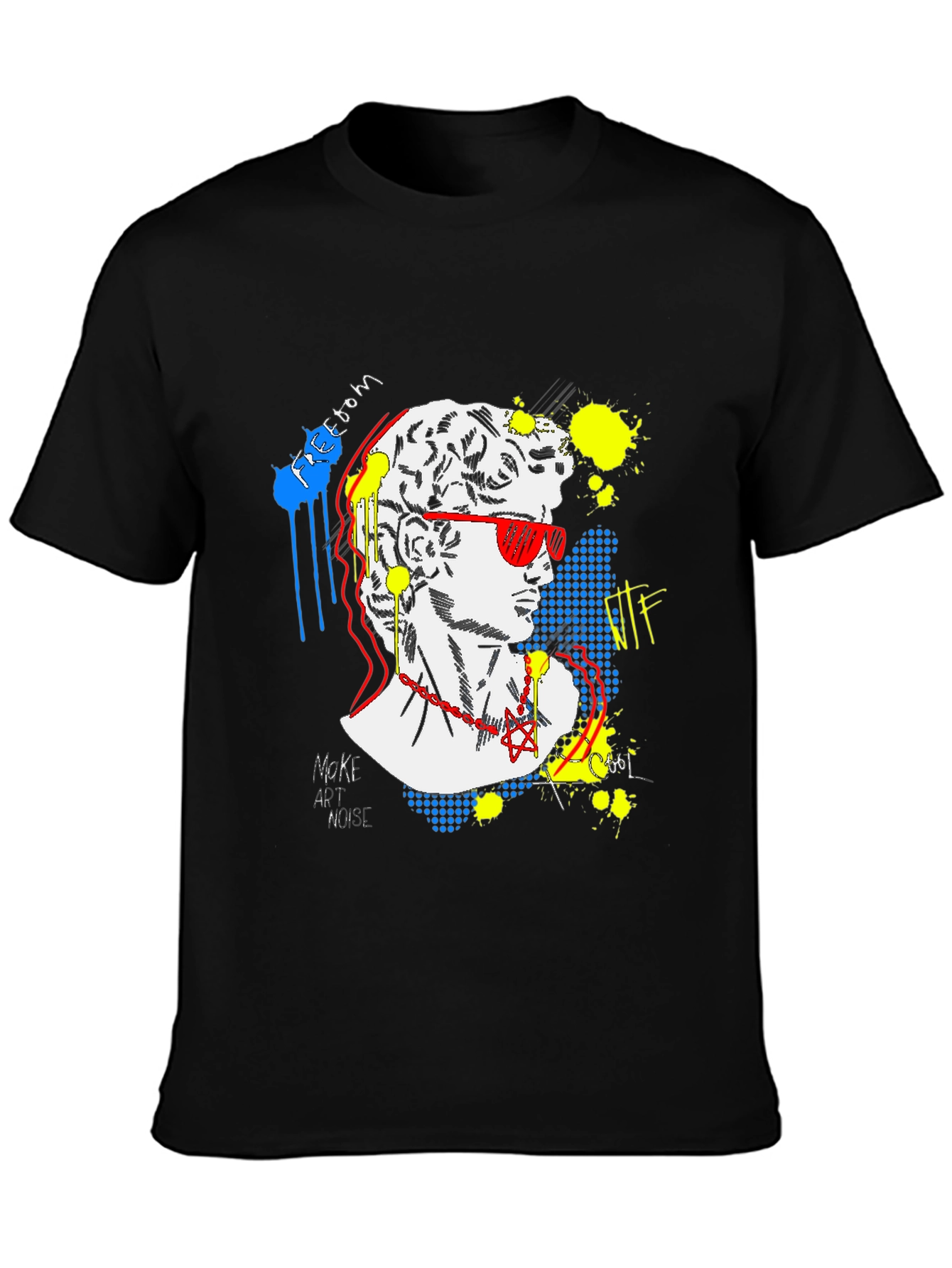 Pop Art David Graphic Tee - Unisex Black T-Shirt