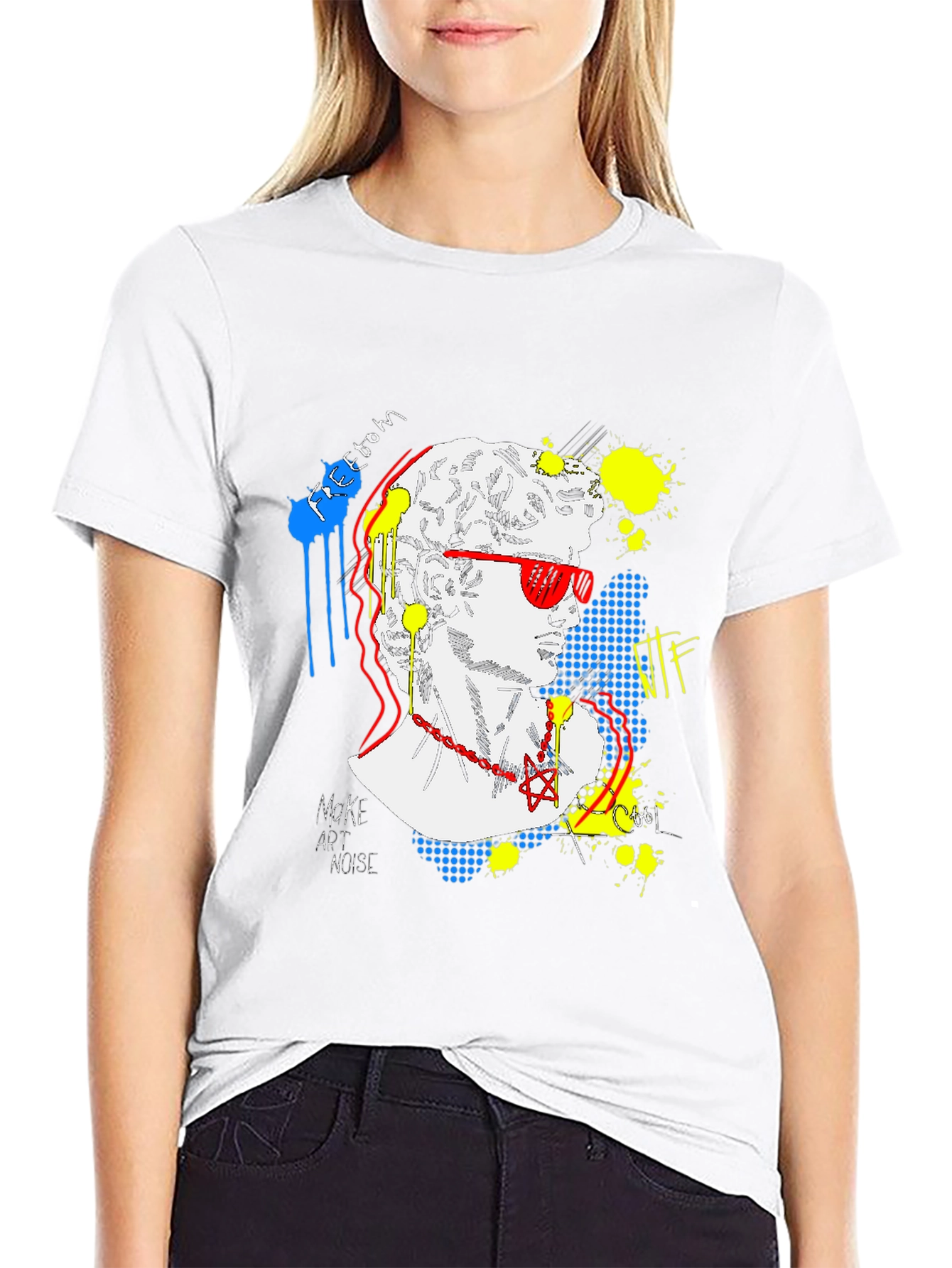 Pop Art David Graphic Tee - Unisex Black T-Shirt