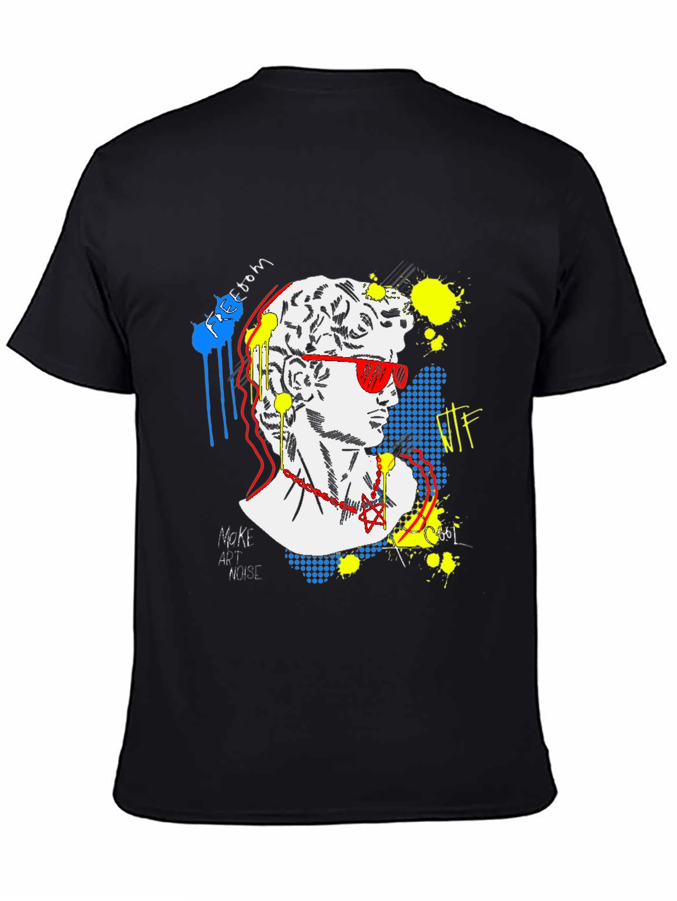 Pop Art David Graphic Tee - Unisex Black T-Shirt