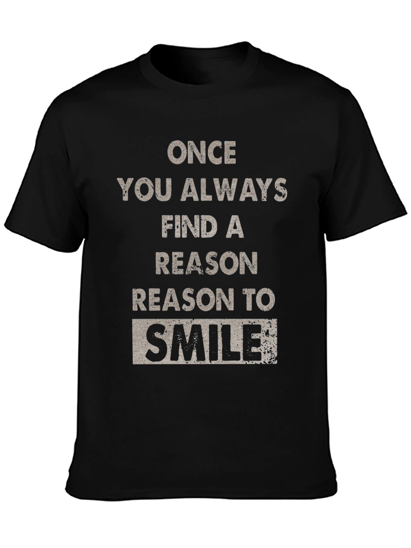 Reason to Smile Graphic Tee - Black Cotton T-Shirt