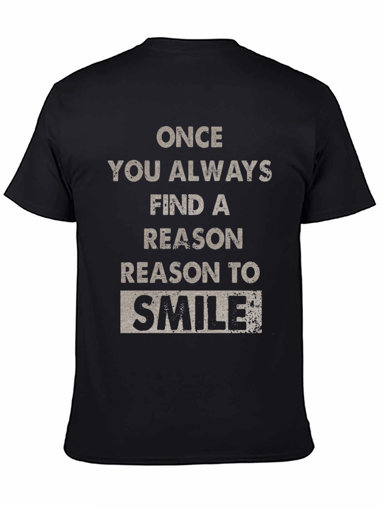 Reason to Smile Graphic Tee - Black Cotton T-Shirt
