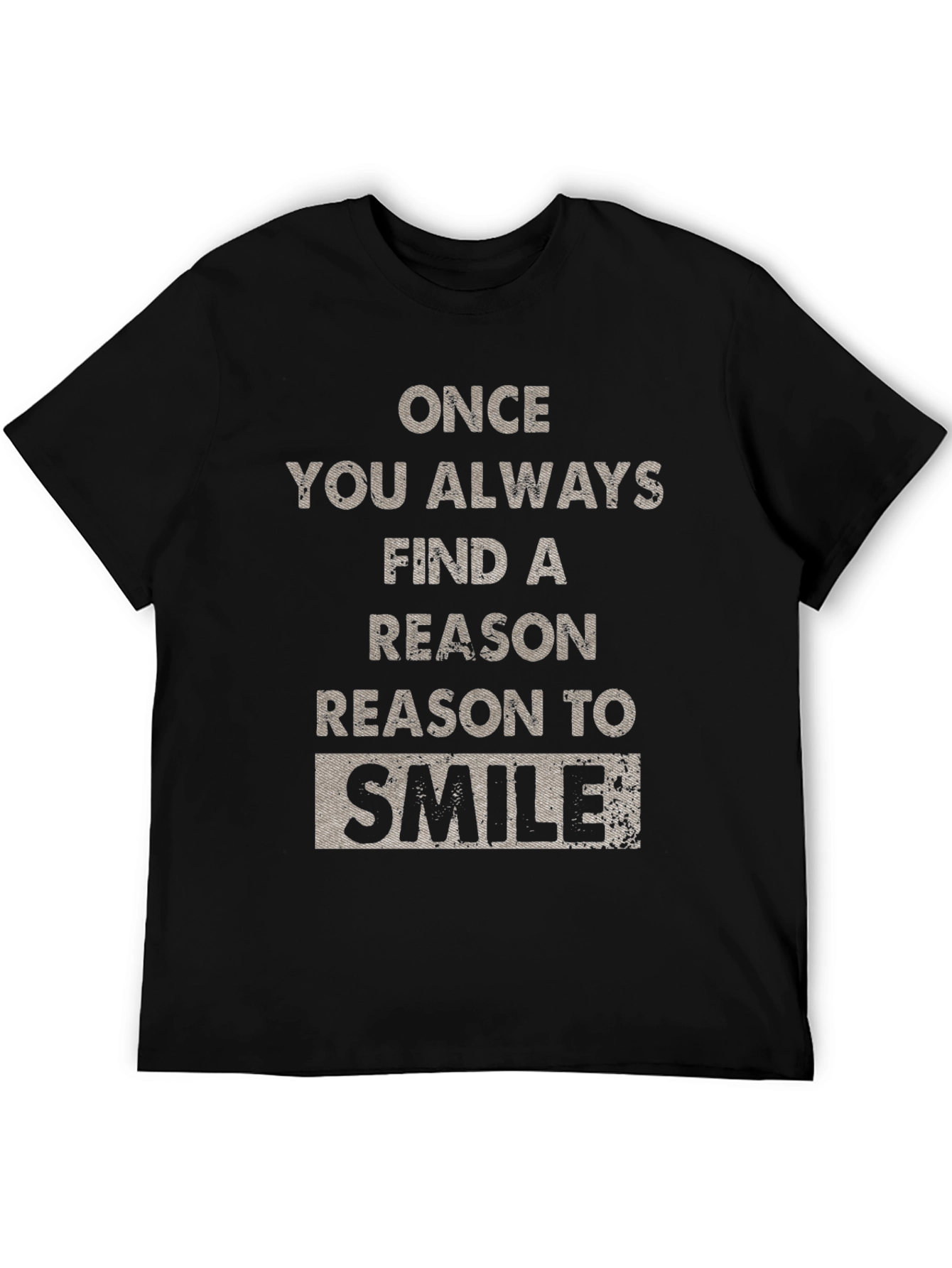 Reason to Smile Graphic Tee - Black Cotton T-Shirt