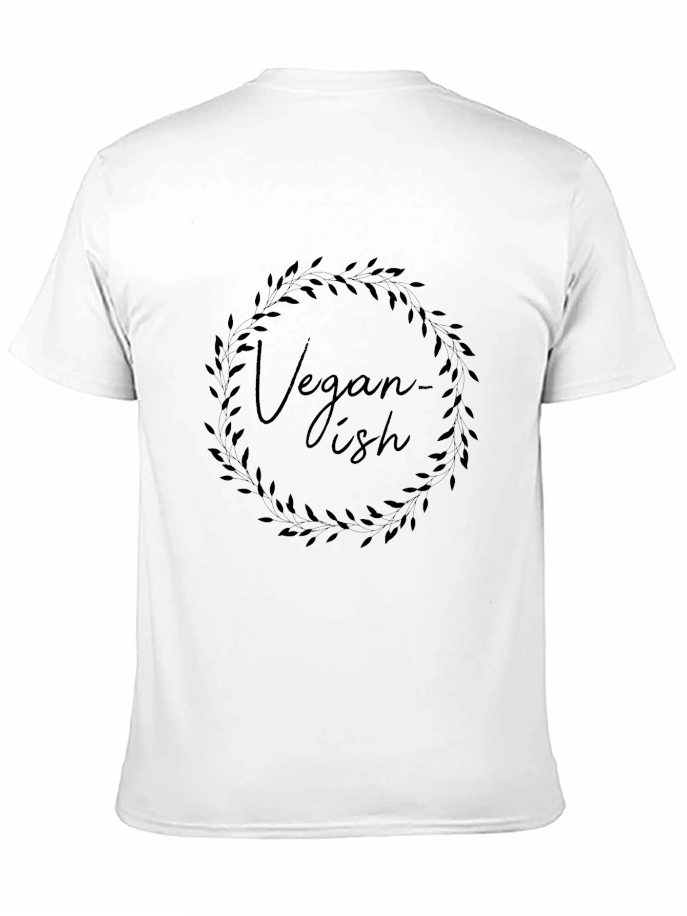Vegan-ish T-Shirt Round Leaf Design Casual Style
