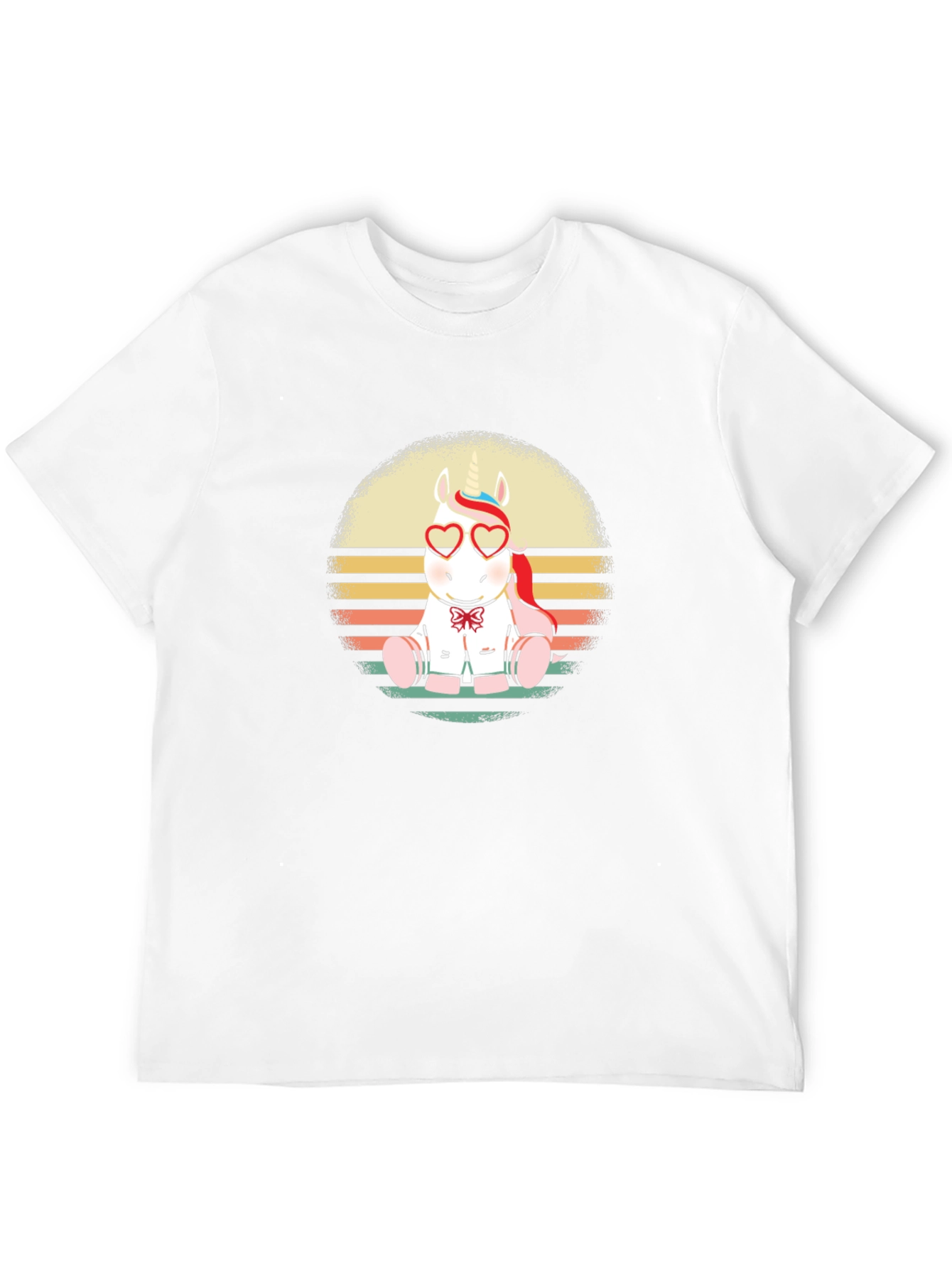 Retro Unicorn Heart Sunglasses T-Shirt