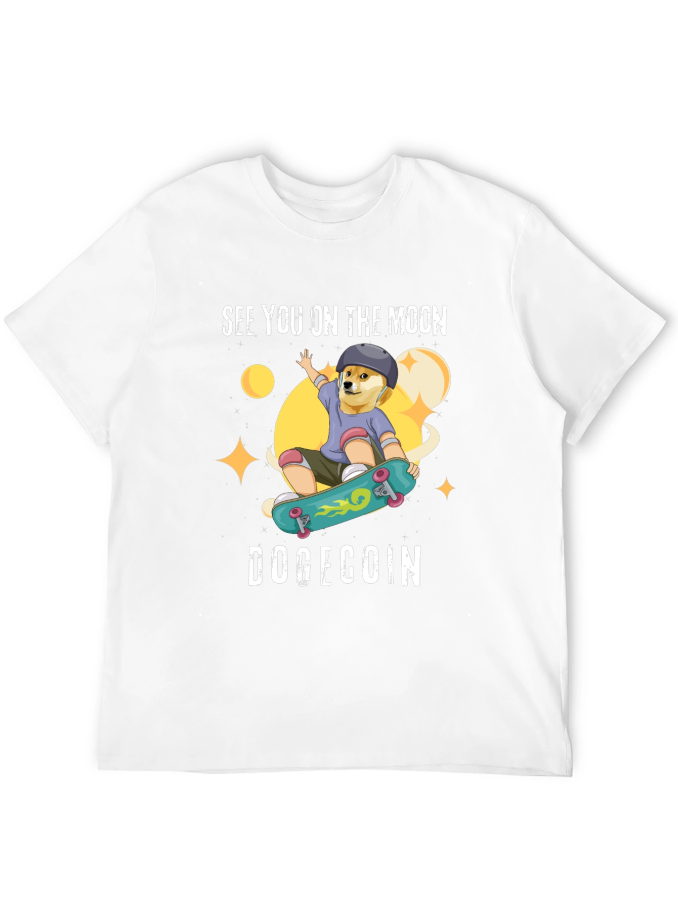 DogeCoin Moon Ride Black T-Shirt