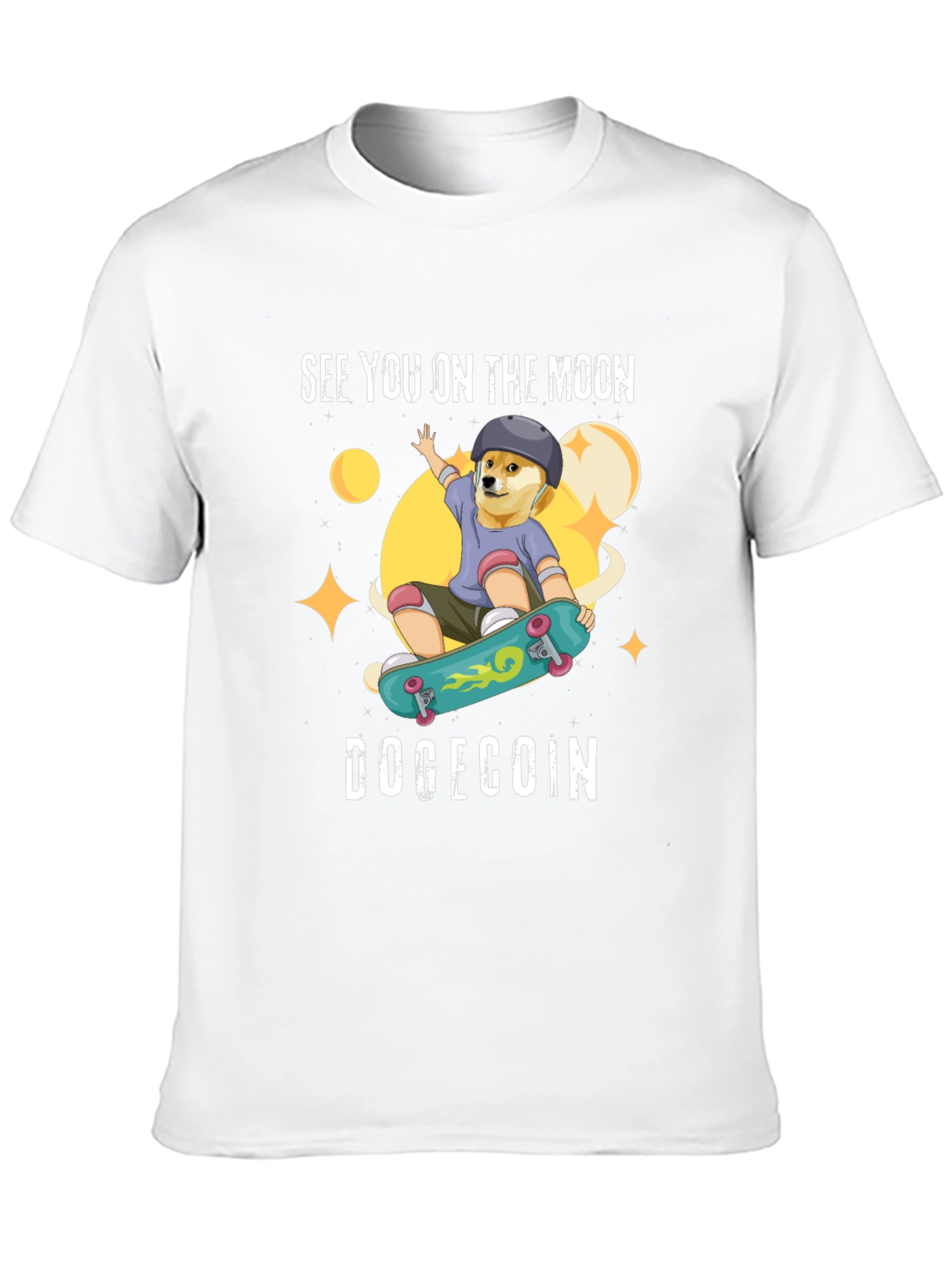 DogeCoin Moon Ride Black T-Shirt