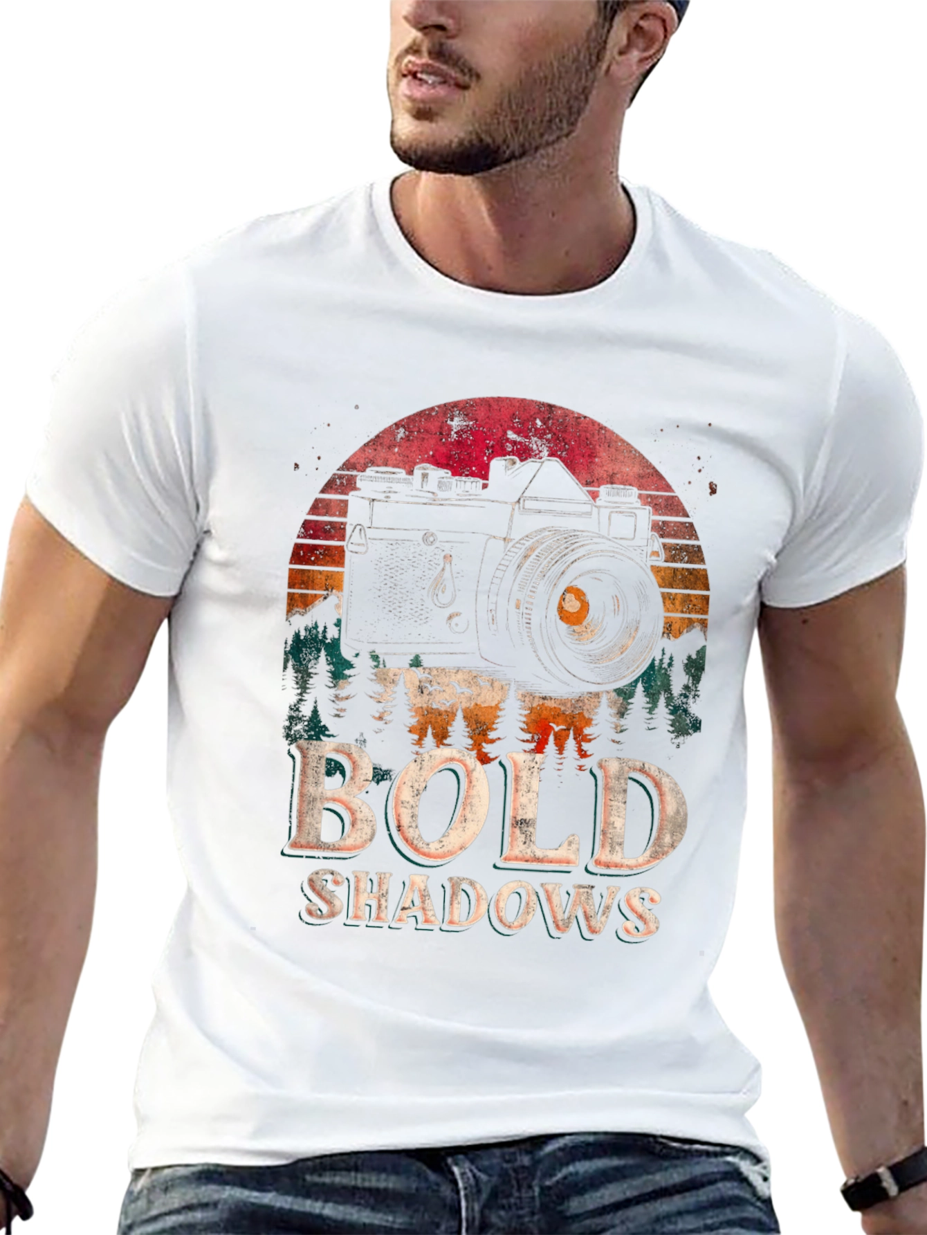 Bold Shadows Camera Graphic T-Shirt